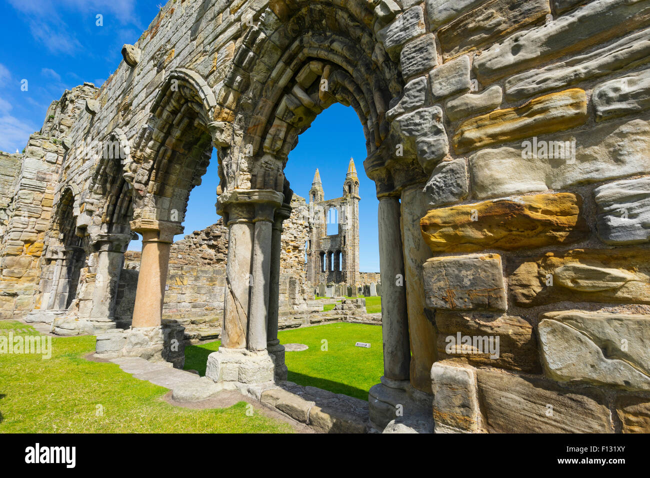 Ruinen der St. Andrews Kathedrale St Andrews, Fife, Schottland Stockfoto