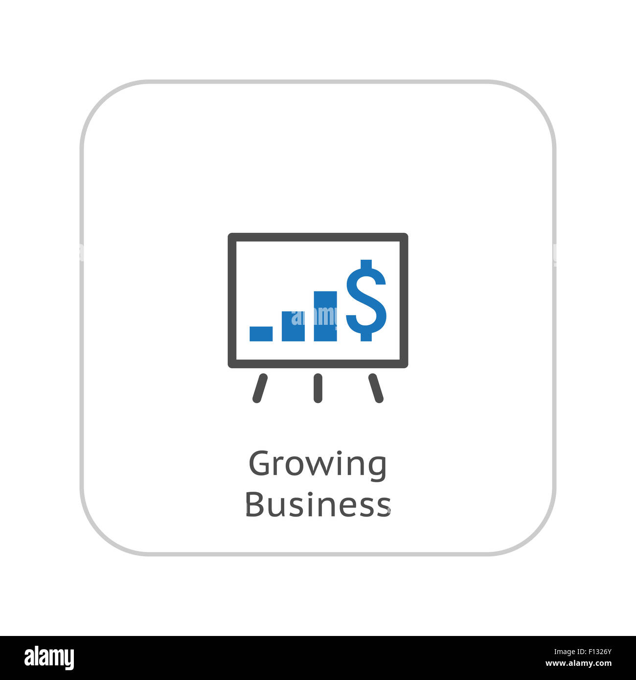 Wachsende Business Icon. Business-Präsentation. Flaches Design. Isolierte Illustrator. Stockfoto