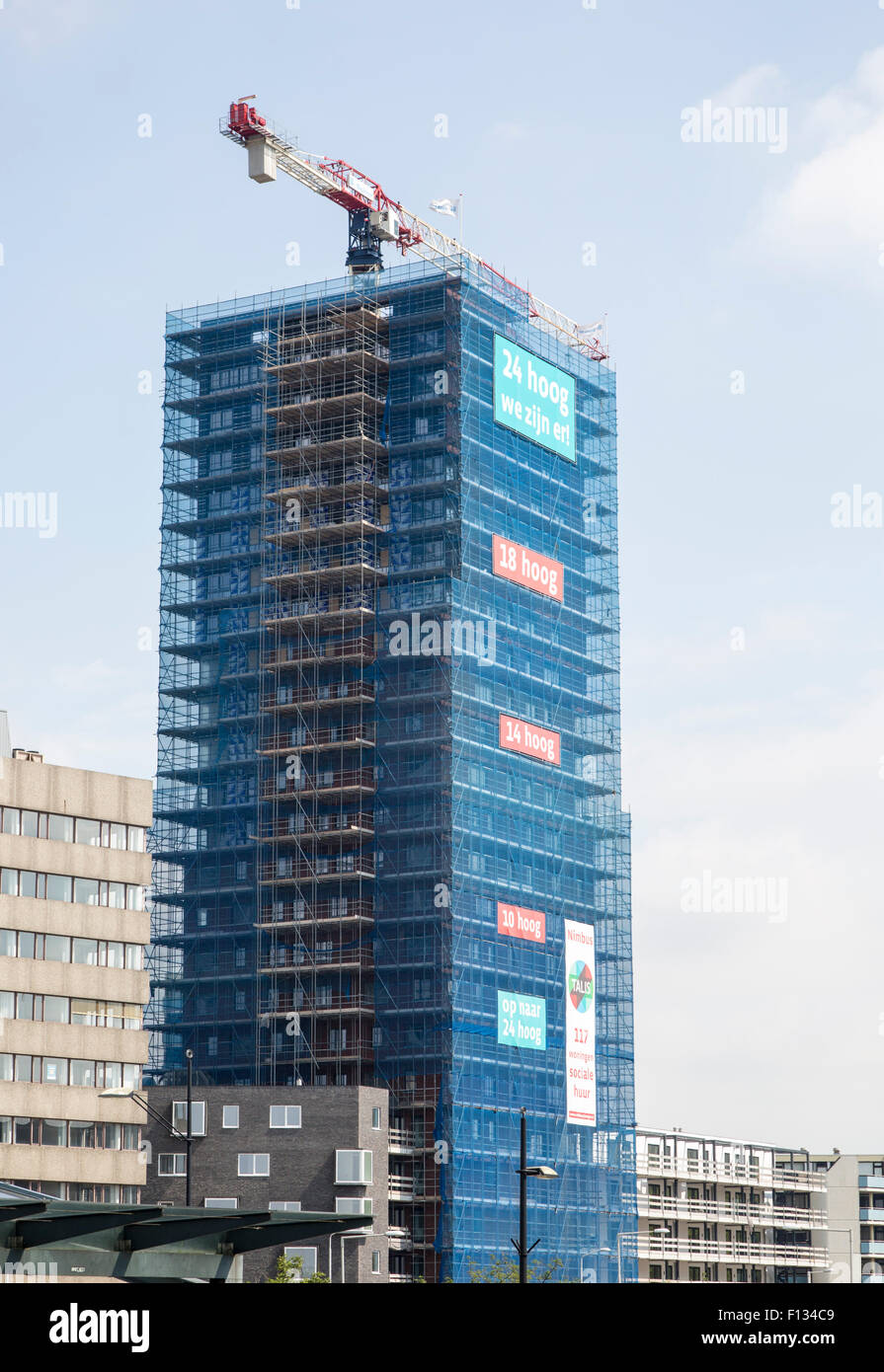 Hochhaus Hochhaus Gebäude im Bau, Nijmegen, Niederlande Stockfoto