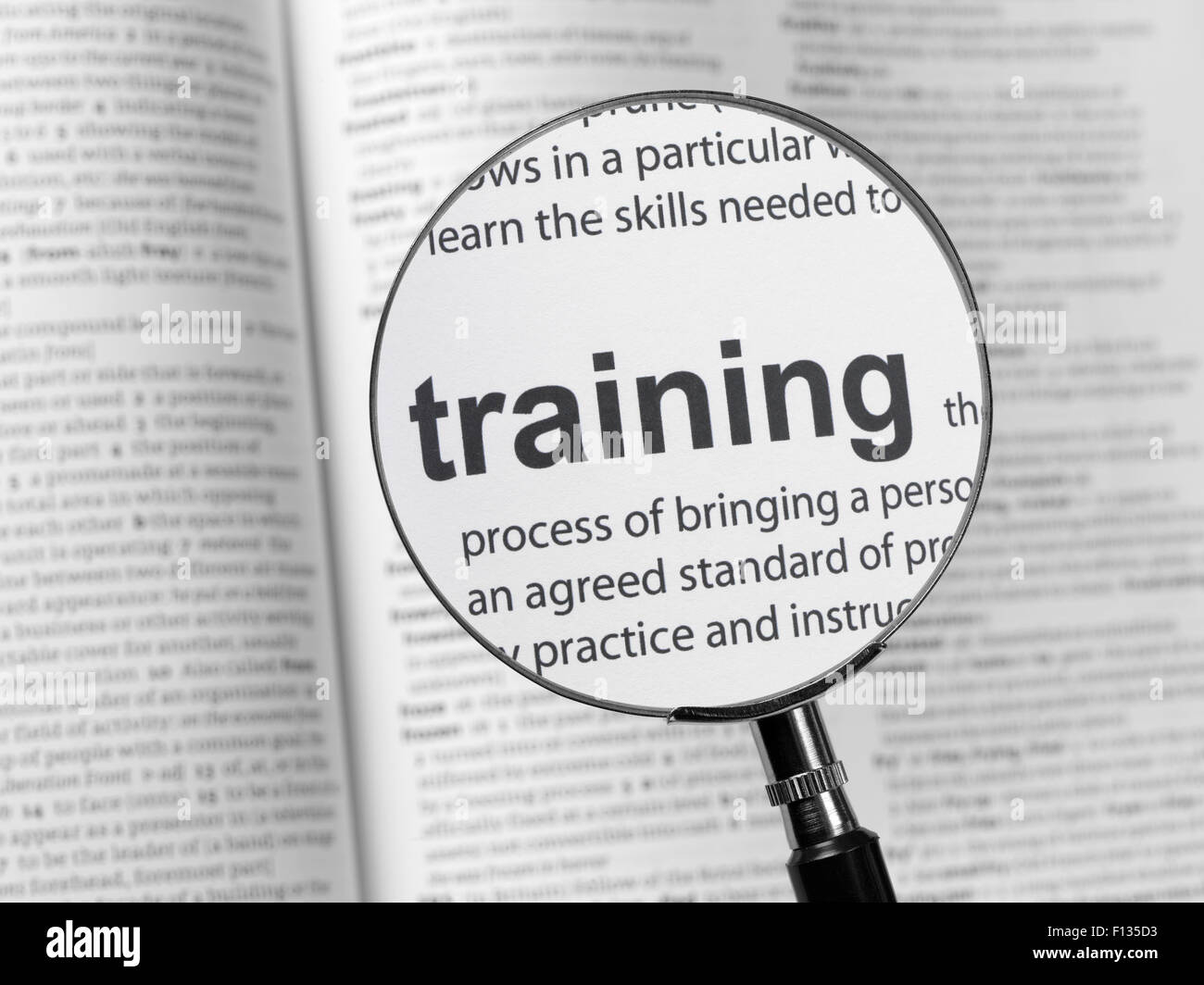 Wörterbuch, Hervorhebung Training Stockfoto