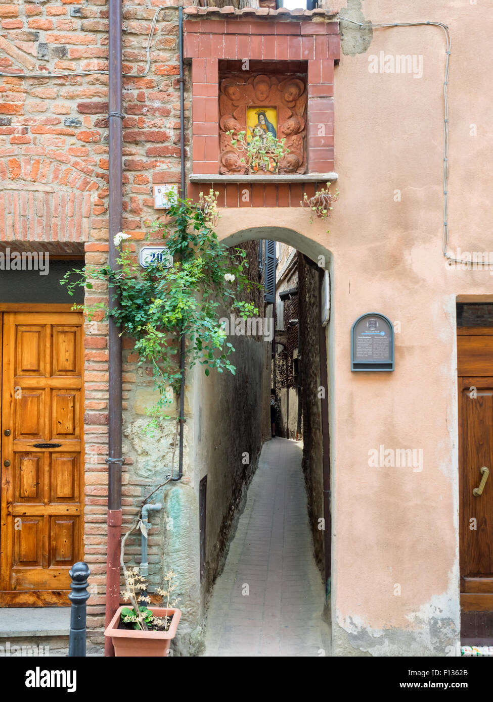 Vicolo Baciadonneso in Citta della Pieve Umbrien, Italien Stockfoto