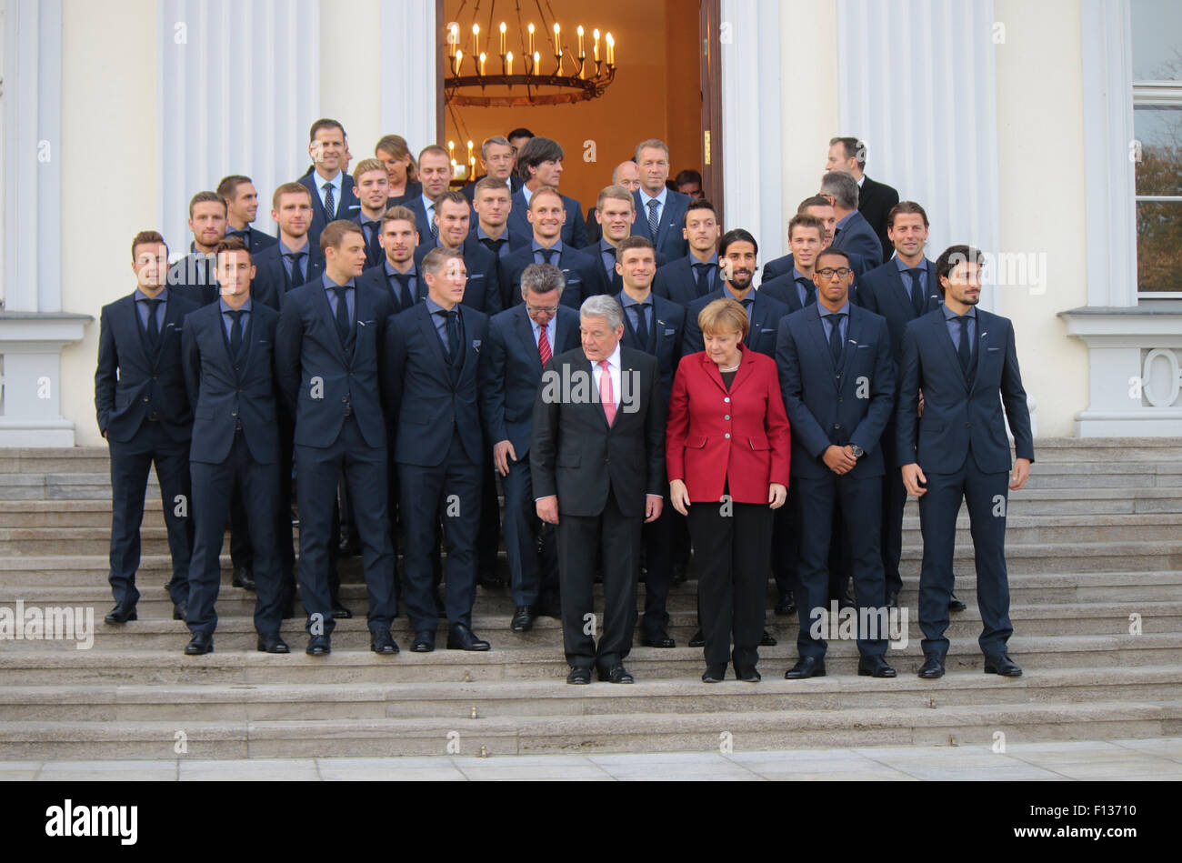 Impressionen - Empfang der Deutschen Nationalmannschaft Beim Bundespraesidenten, Schloss Bellevue, 10. November 2014, Berlin-Mit Stockfoto