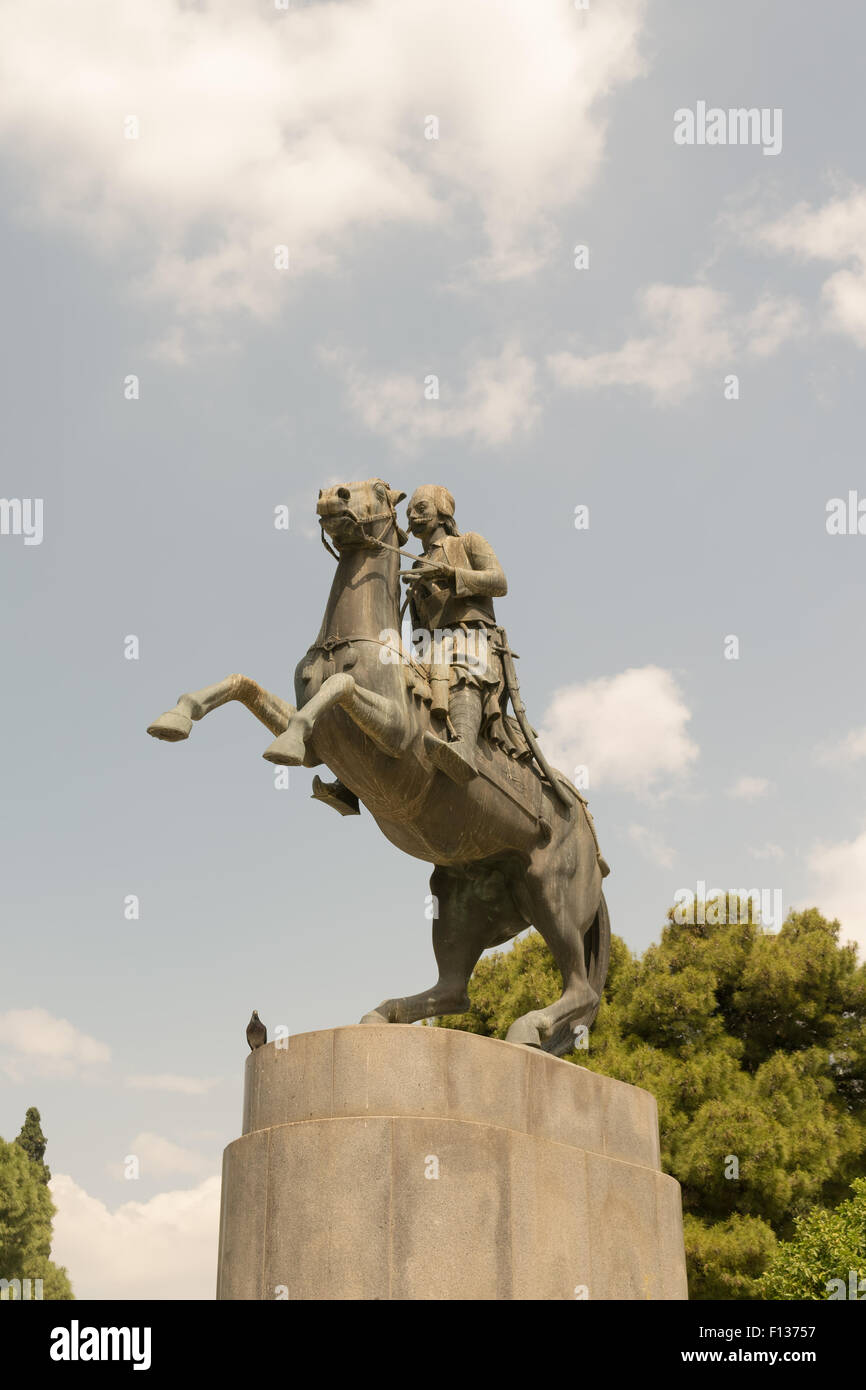 Georgios Karaiskakis Statue in Sidagma Athen Stockfoto