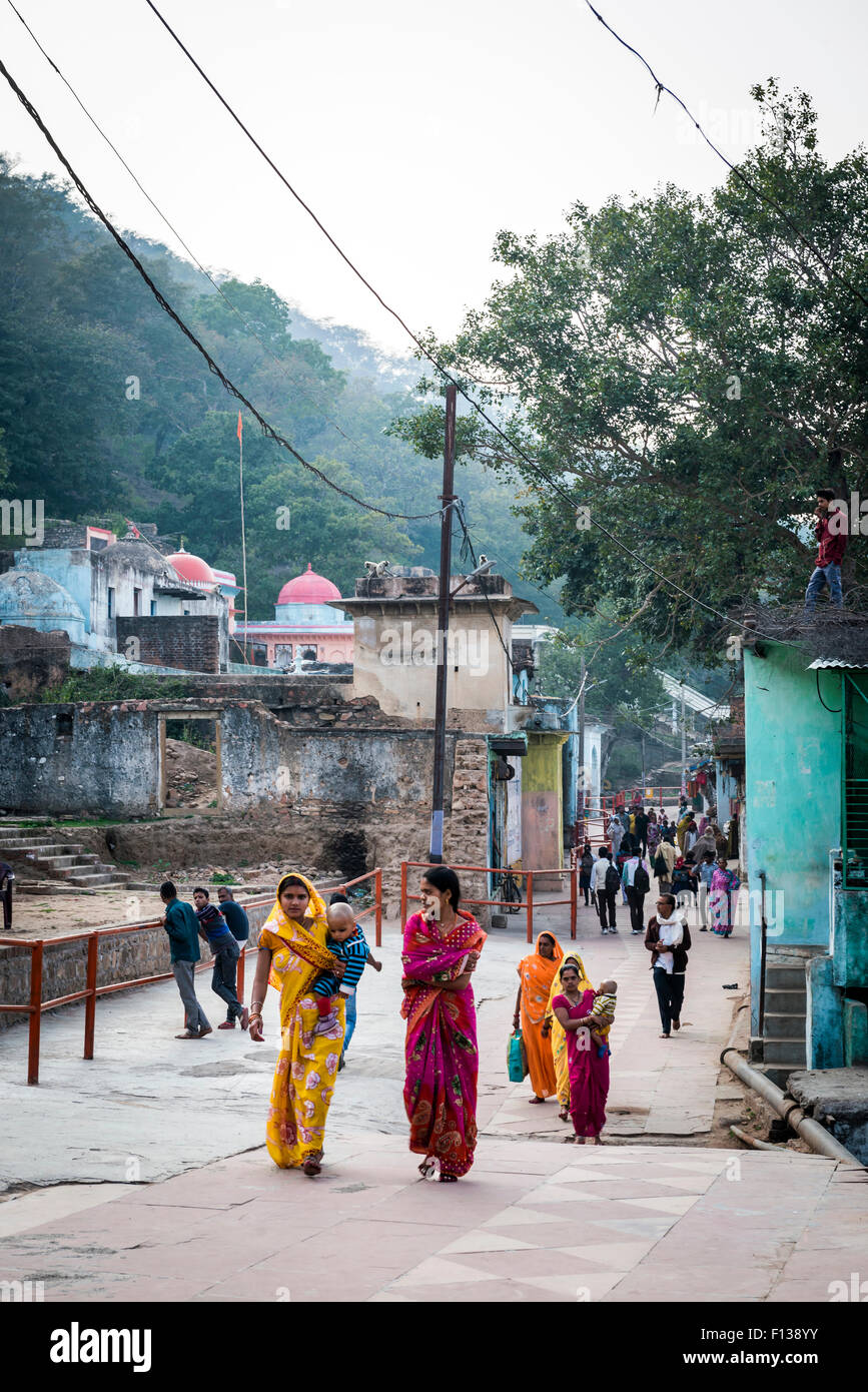 Hindu-Pilger an Kamadgiri, Madhya Pradesh, Indien Stockfoto