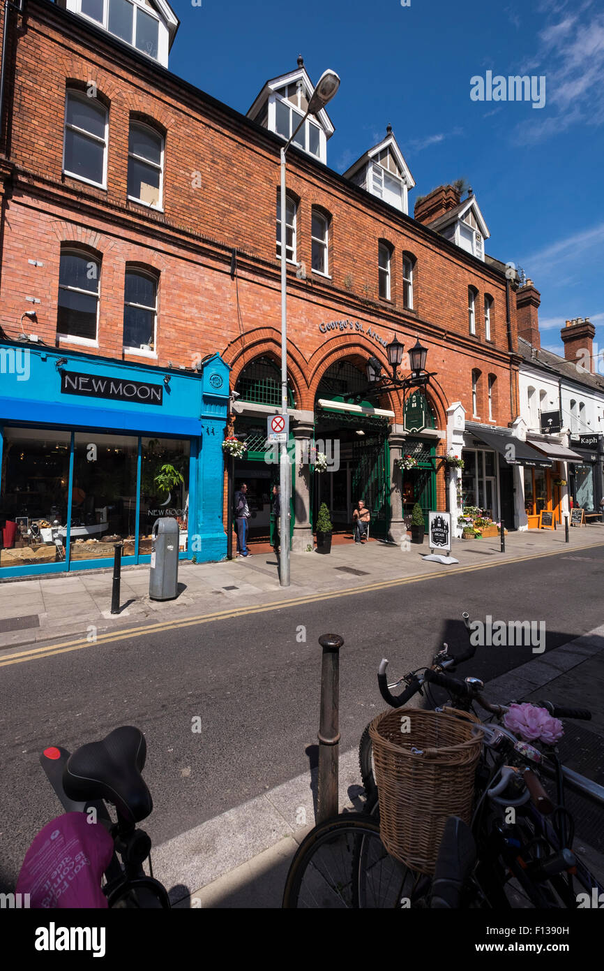 Drury Street Eingang Georges Street Market Arcade in Dublins Kreativquartier, Dublin, Irland. Stockfoto