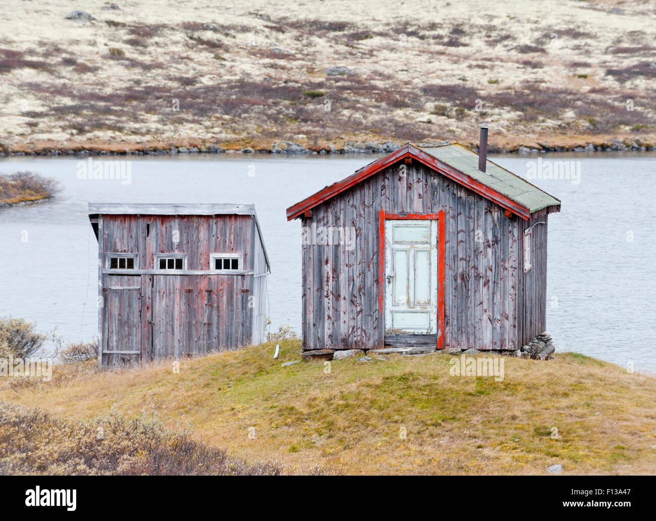 Alte Hütten in Norwegen Stockfoto
