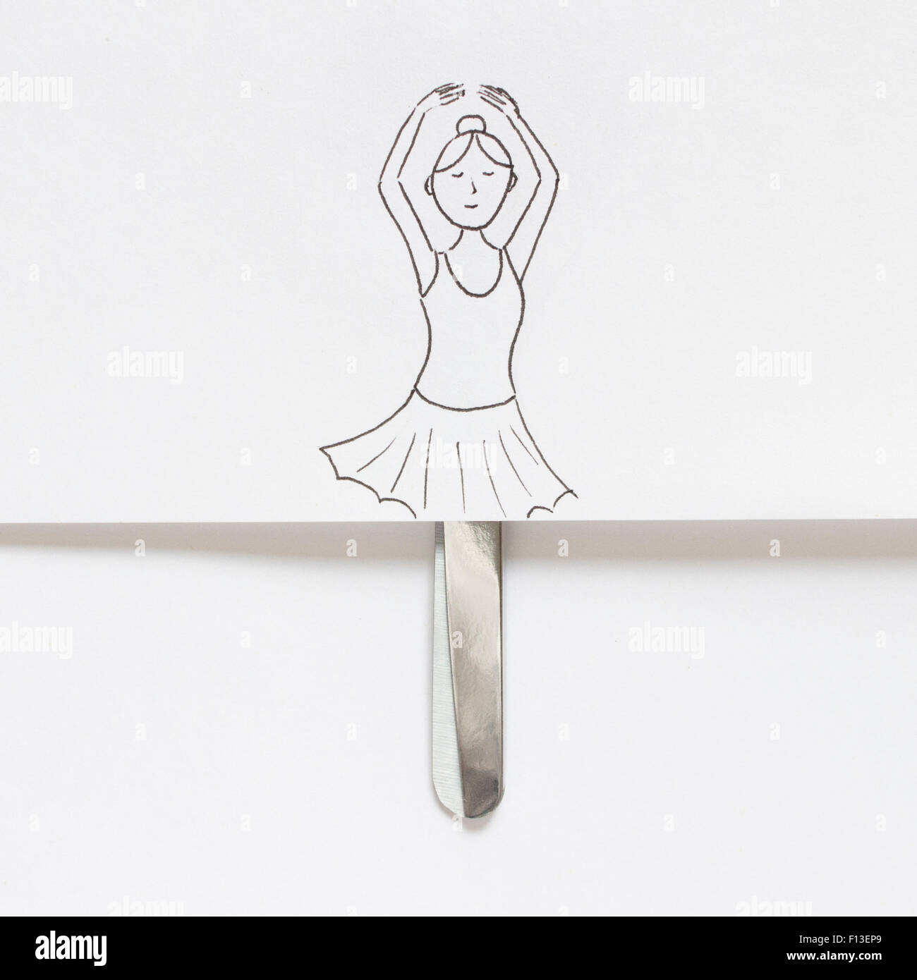Konzeptionelle Zeichnung einer Ballerina Stockfoto
