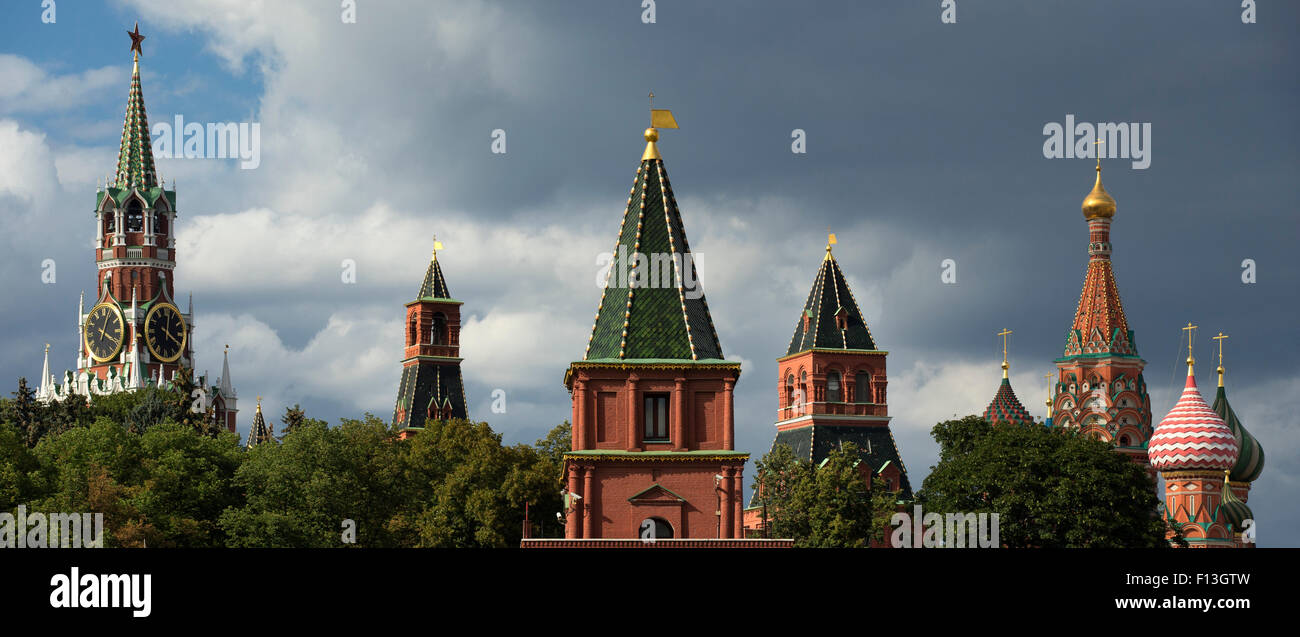 Moskau Russland-Panorama-Blick auf den Kreml Türme Stockfoto