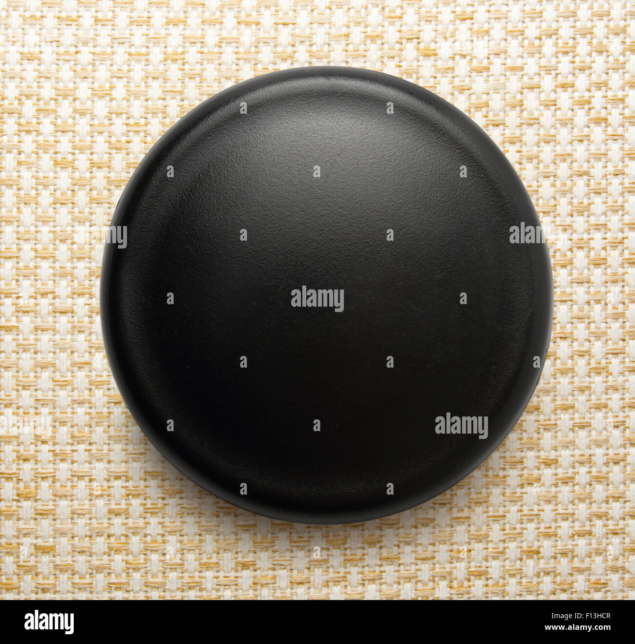 Blanko schwarz Runde Abzeichen auf Hintergrund Stockfoto