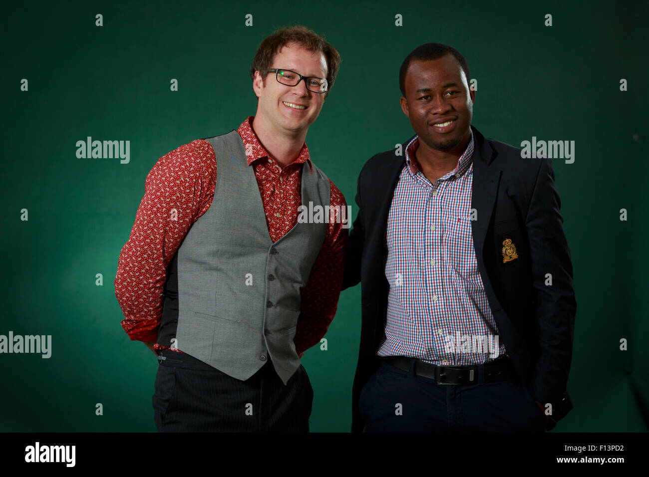 Edinburgh. VEREINIGTES KÖNIGREICH. 26. August. Edinburgh International Book Festival. Tag 12 Edinburgh International Book Festival findet statt in Charlotte Square Gardens. Abgebildete Simon Sylvestre und Chigozie Obioma. Pako Mera/Alamy Live-Nachrichten Stockfoto