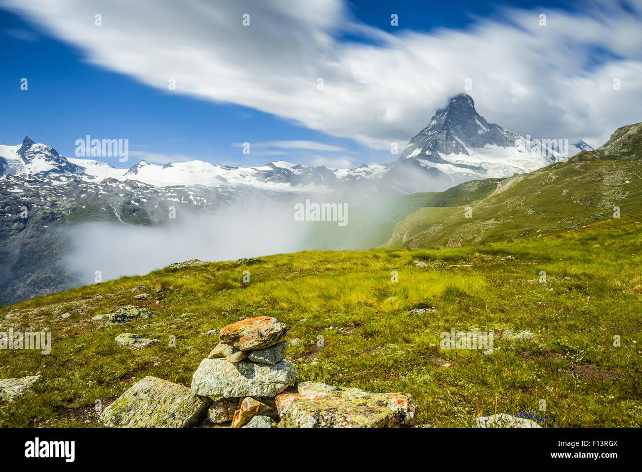 Das Matterhorn (Cervino).  Alpine Landschaft. Schweiz Stockfoto