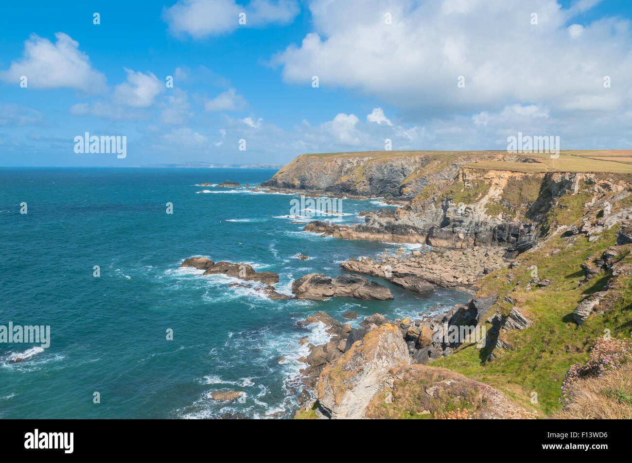 Küste bei Godrevy Cornwall England Stockfoto