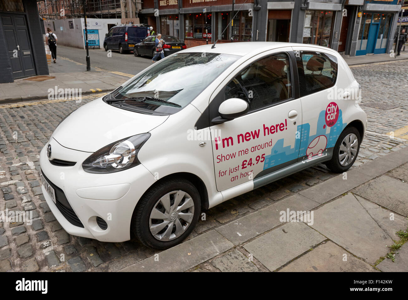 Stadt Auto Club Toyota Car-sharing-Regelung im nördlichen Viertel Manchester uk Stockfoto
