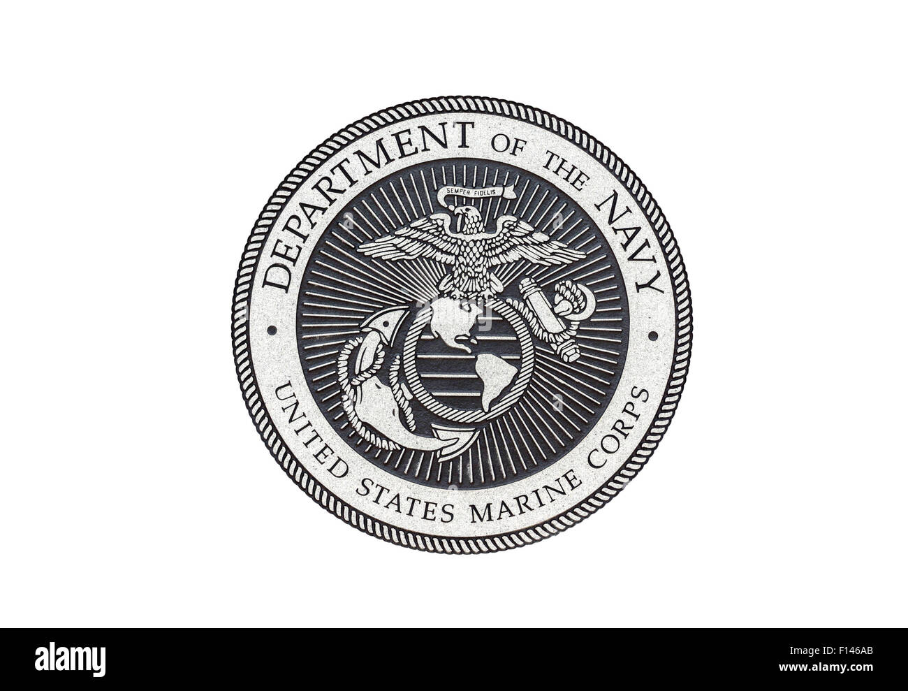 US Marine Corps Dienstsiegel auf weißem Hintergrund. Stockfoto