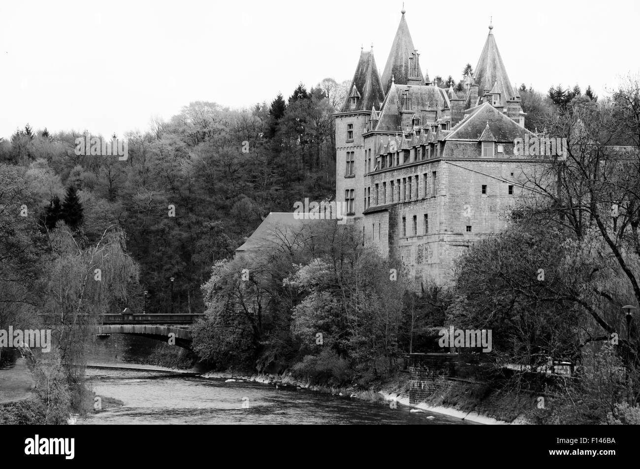 Durbuy Burg - Belgien Stockfoto
