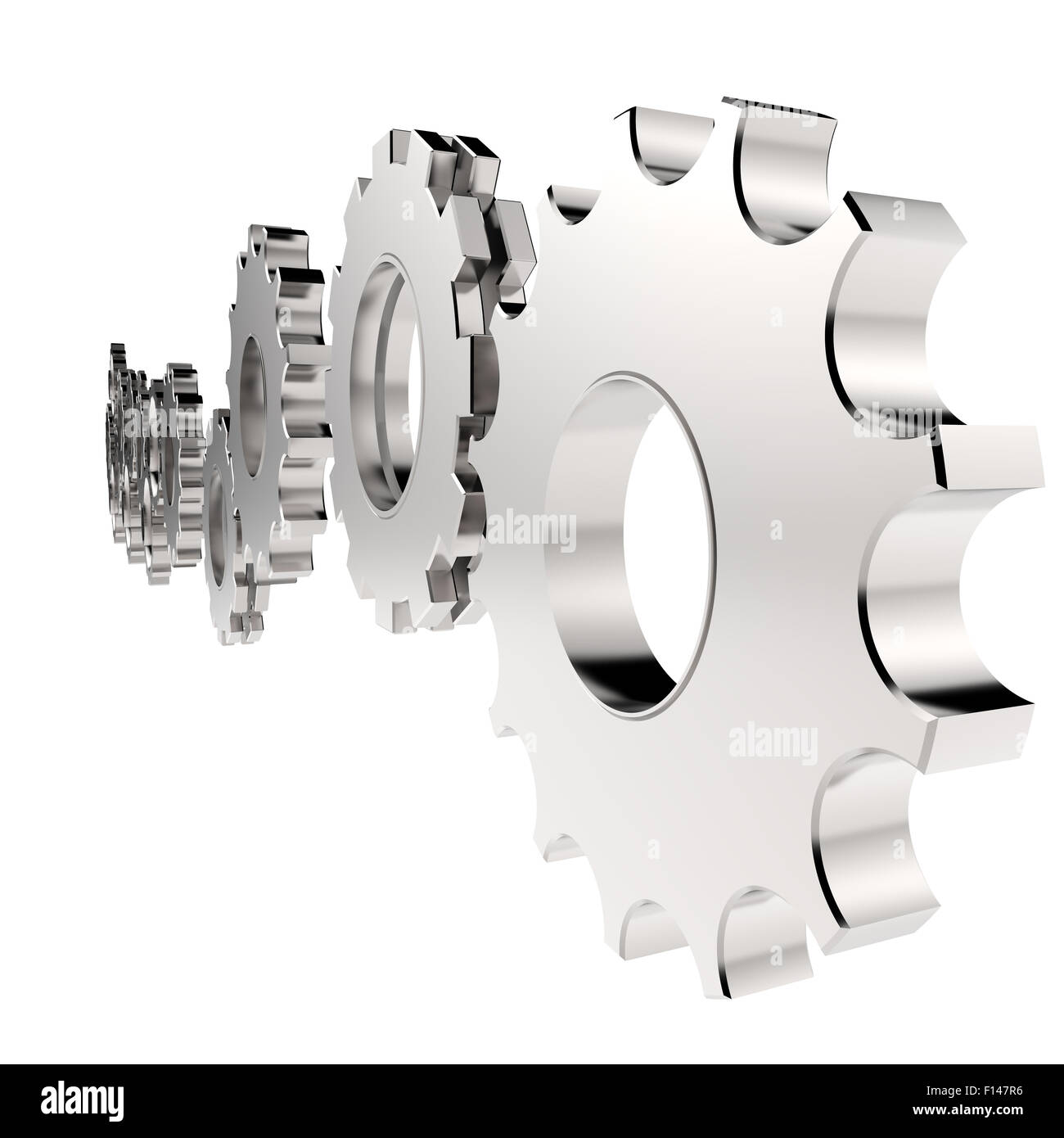3D Zahnrad Getriebe als Konzept zum Erfolg Stockfoto