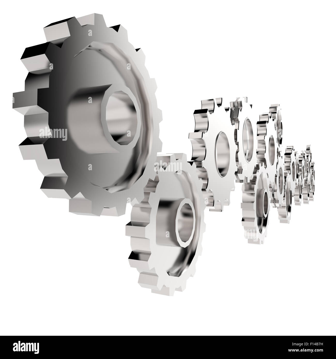 3D Zahnrad Getriebe als Konzept zum Erfolg Stockfoto