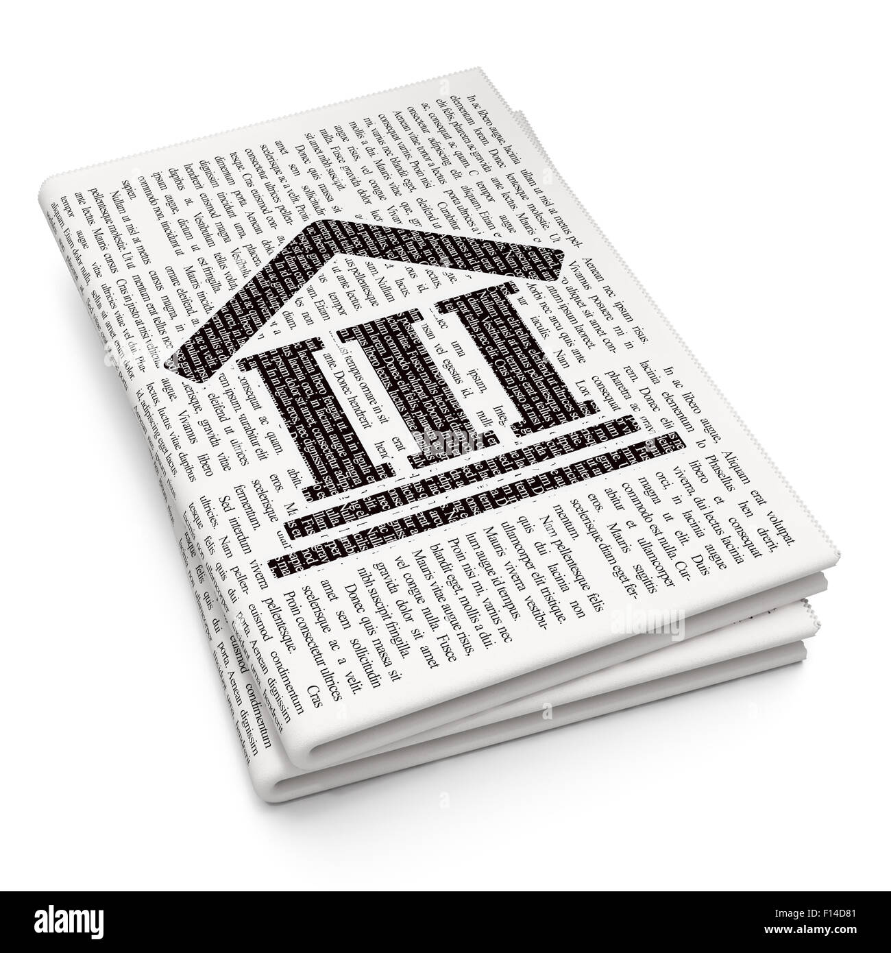 Begriff: Gerichtsgebäude auf Zeitung Hintergrund Stockfoto