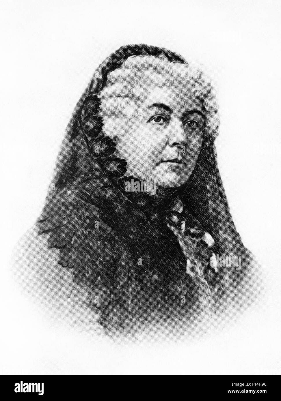 1800S 1880S PORTRAIT ELIZABETH CADY STANTON FEMINISTISCHE ABOLITIONIST SOZIALAKTIVIST BLICK IN DIE KAMERA Stockfoto
