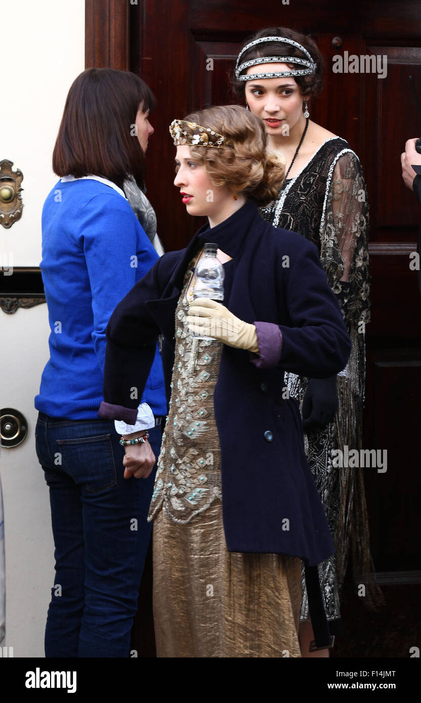 Downton Abbey britische Drama-Serie Dreharbeiten Szenen in London 2013 Stockfoto