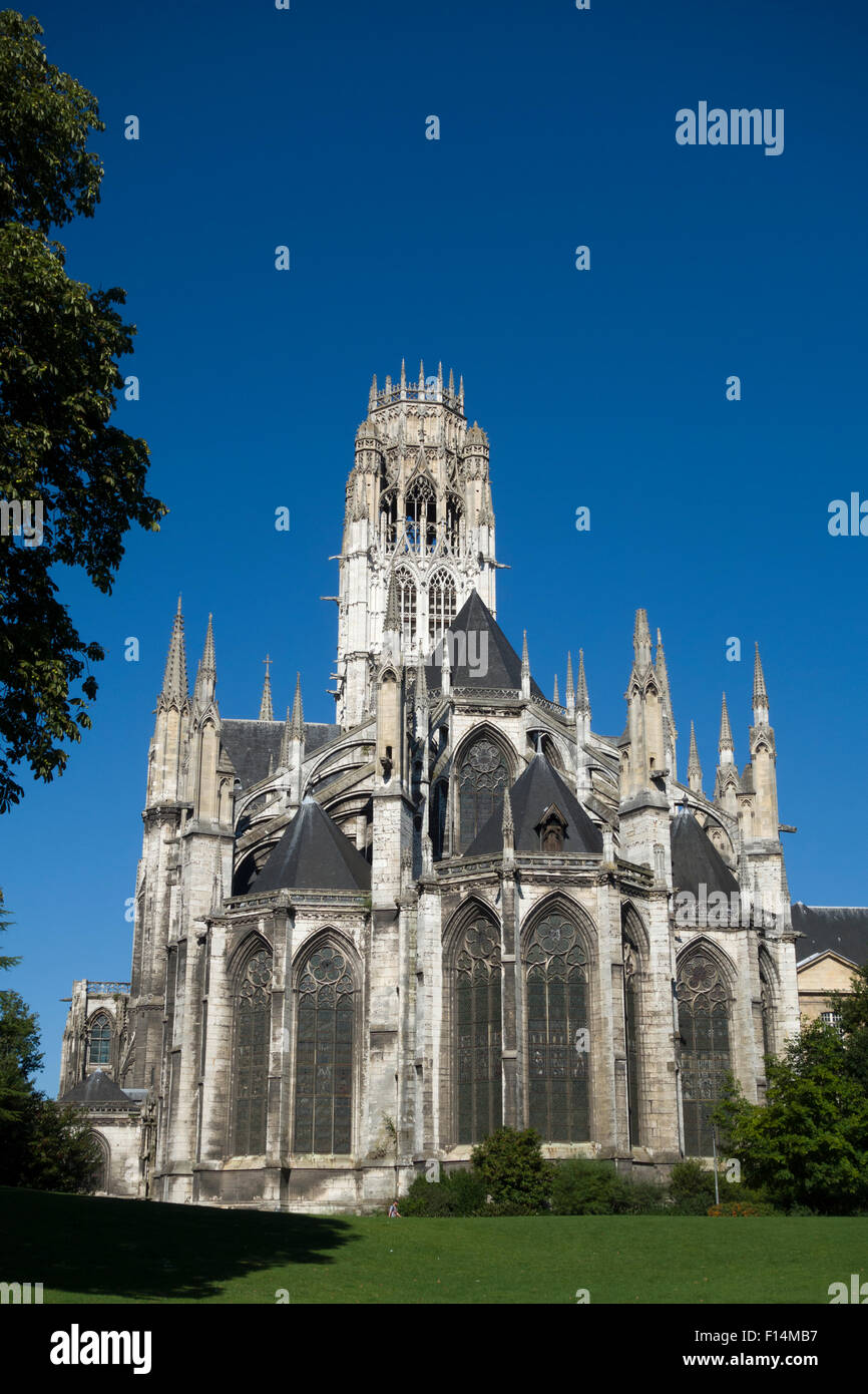 L'Église dieAbbatiale Saint-Ouen (Kirche von St. Ouen), Rouen, Normandie, Frankreich Stockfoto