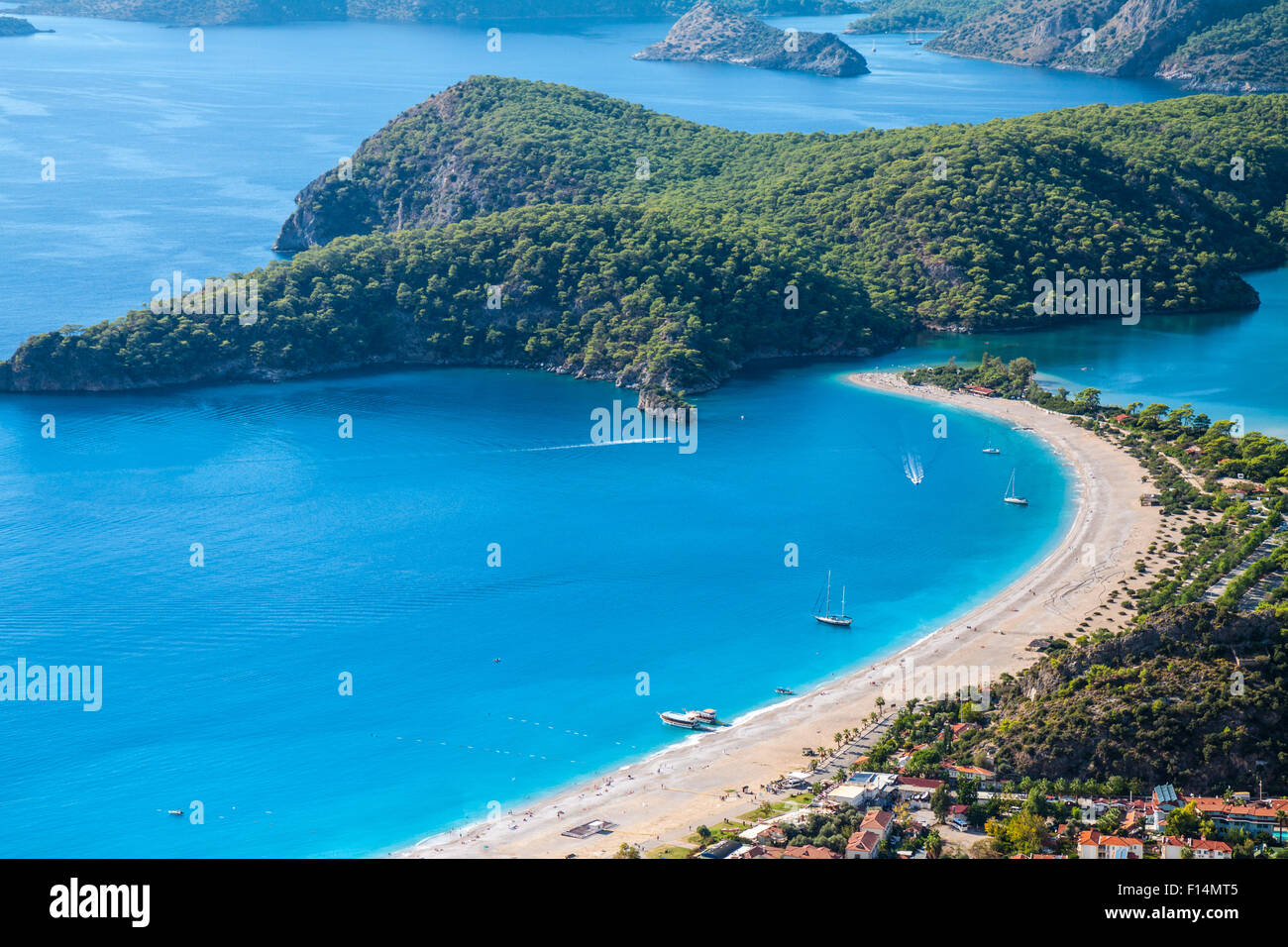 Oludeniz Lagune in Landschaft Meerblick Strand Stockfoto