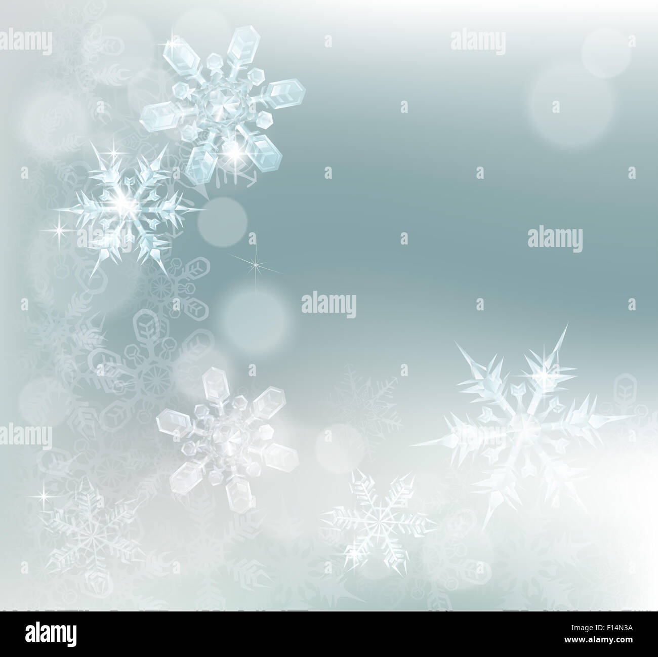 Blau Silber, die abstrakte Schneeflocken Schnee Flocken Weihnachten oder Silvester festliche Winter-Design-Hintergrund. Stockfoto