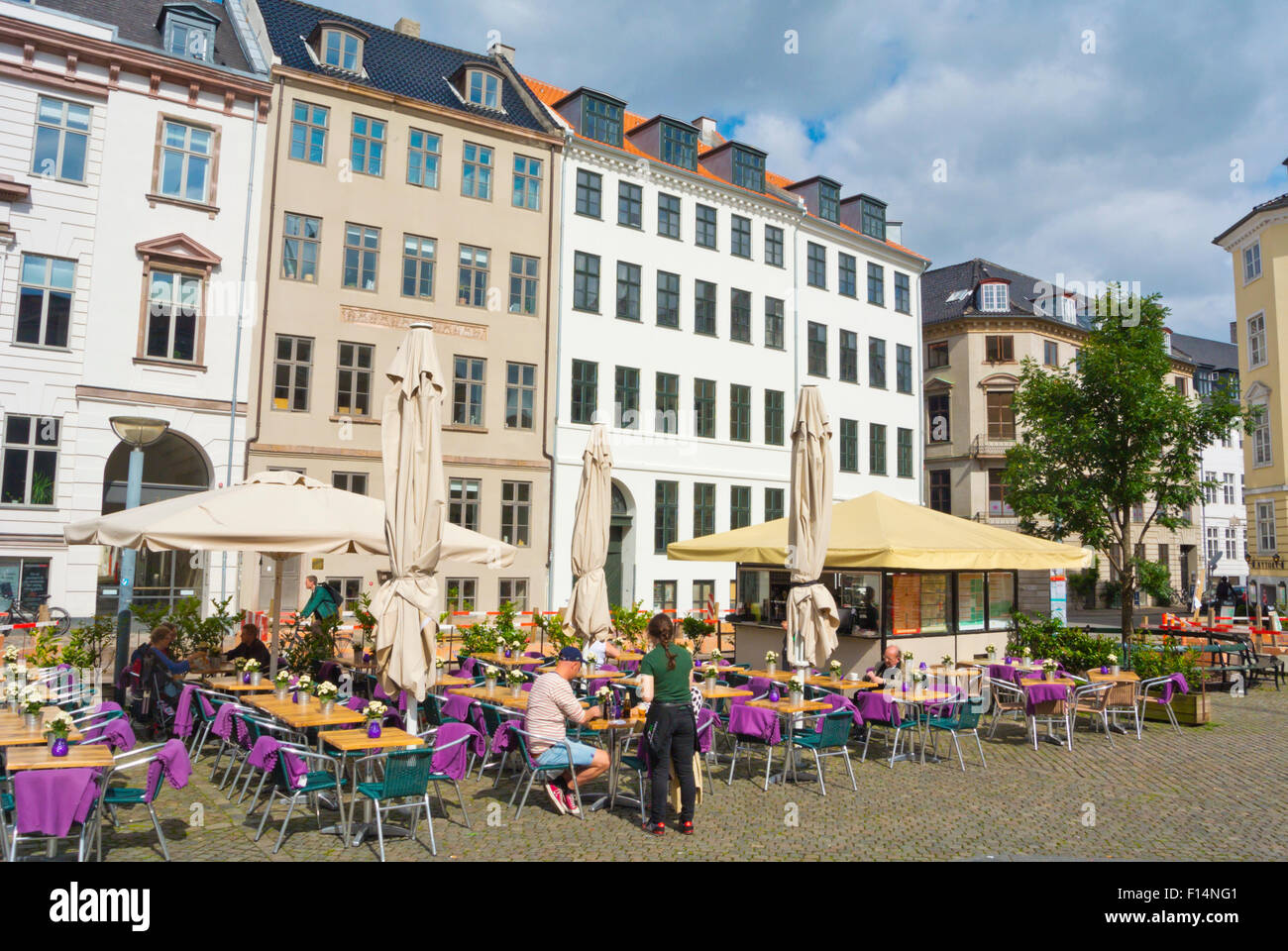 Restaurant-Terrassen, Nytorv Quadrat, Kopenhagen, Dänemark Stockfoto