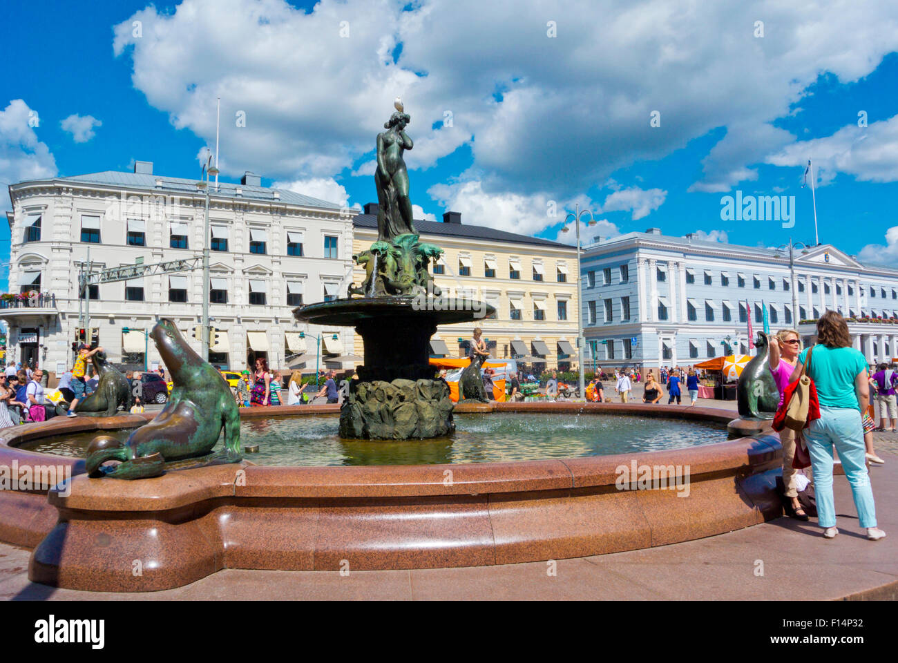 Havis Amanda Brunnen (1908), Kauppatori, market Square, Helsinki, Finnland, Europa Stockfoto