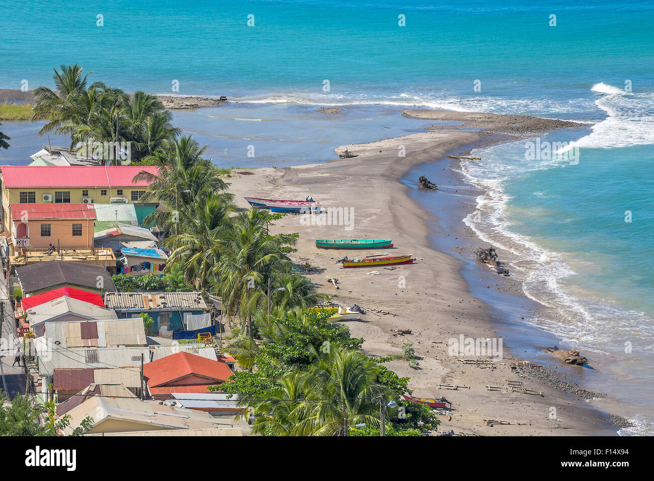 Der Strand an der Kanarischen Inseln St. Lucia West Indies Stockfoto