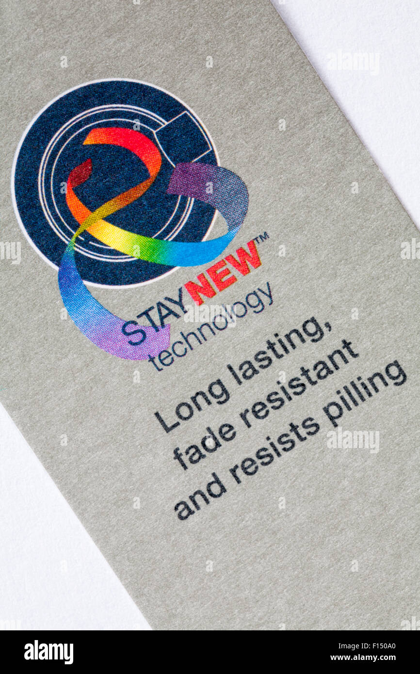 StayNew Technologie lange Dauer verblassen beständig und widersteht pilling Label aus M & S Kollektion t-shirt Stockfoto