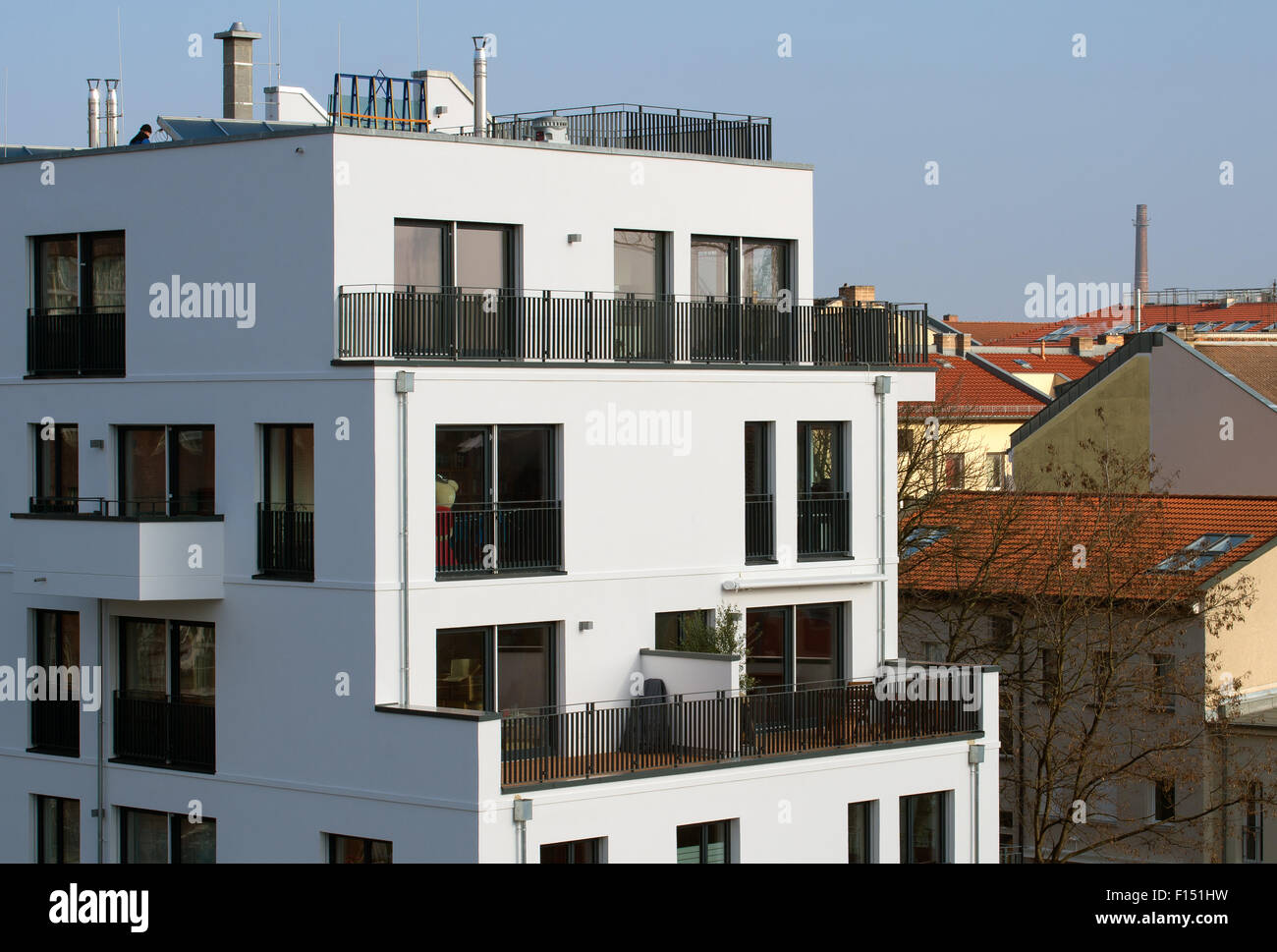 Berlin, Deutschland, Bau von neuen Eigentumswohnungen in Berlin-Lichtenberg Stockfoto