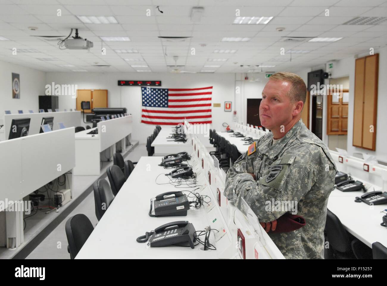 Italien, Lager Ederle US Army Base in Vicenza, Longare Ablösung (ehemaliger Standort Pluto), Schulungsraum für Schlachtfeld management Stockfoto