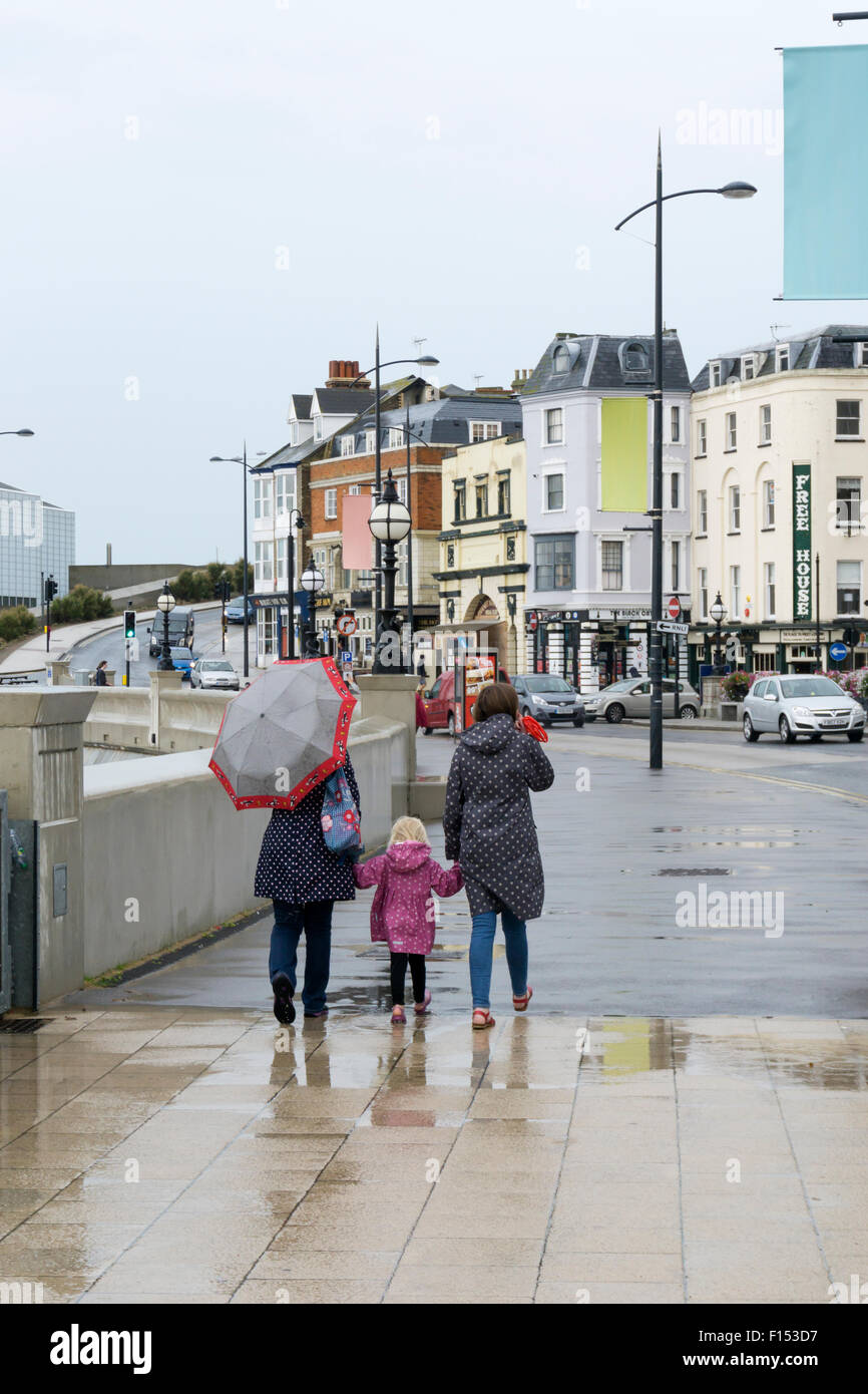 Ein nasser Sommer Augusttag in Margate. Stockfoto