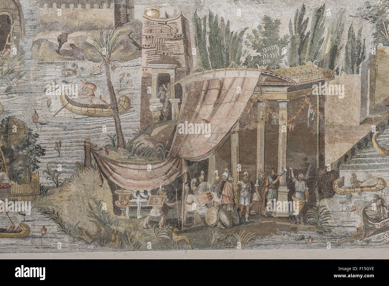 Die nilotischen Mosaik von Palestrina (Italien) ist ein Meisterwerk der Mosaik-Kunst des späten Hellenismus Stockfoto