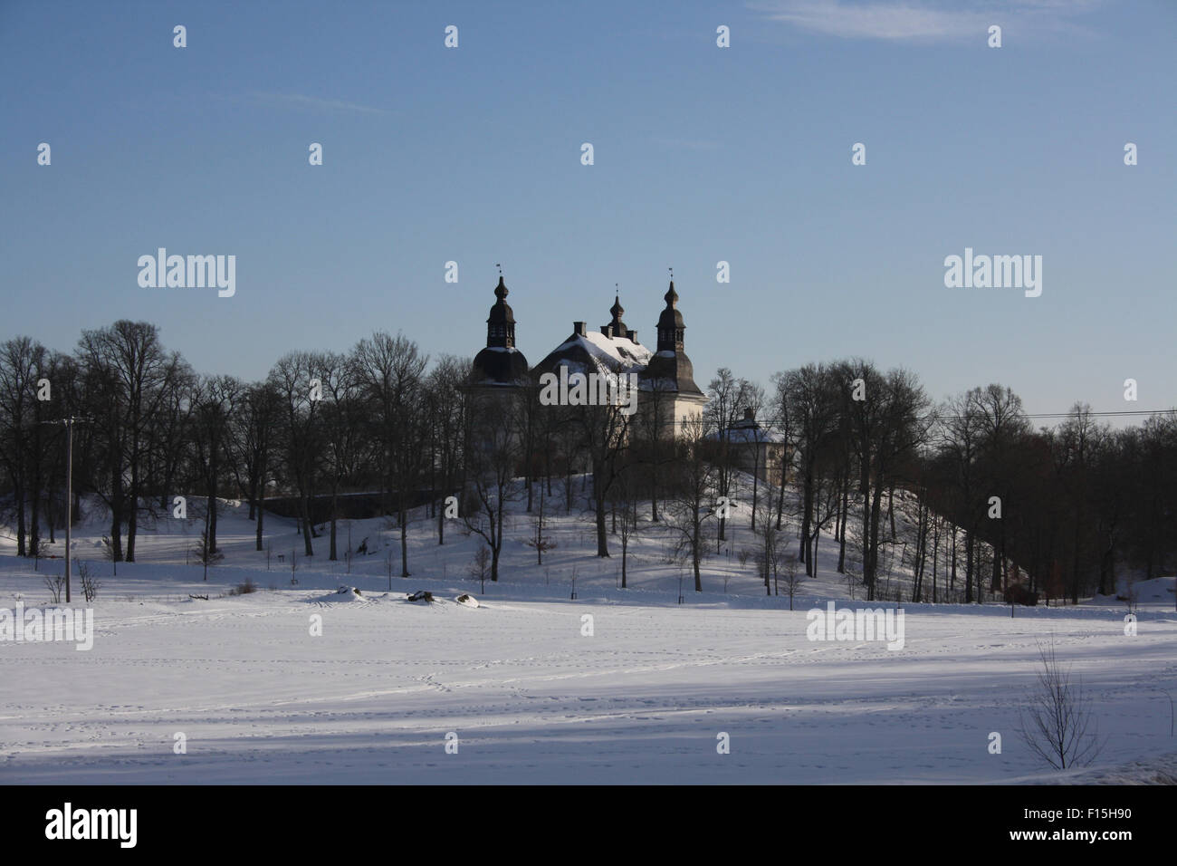 Ostergotland Ekenas Burg, Linköping, Schweden im Winter Stockfoto