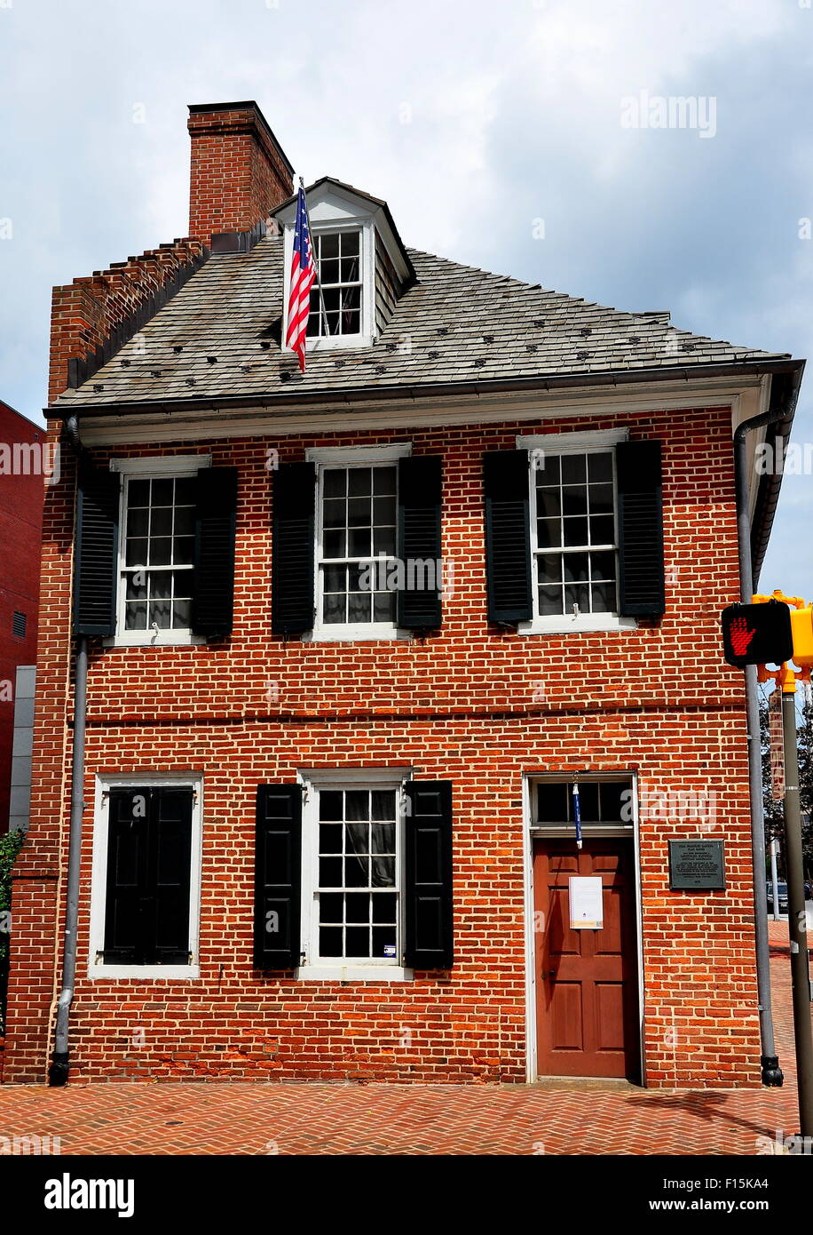 Baltimore, Maryland: 1793 Flagge Haus, Haus von Mary Pickersgill, Hersteller von das Flag, die inspirierte Francis Scott Key Epos Stockfoto