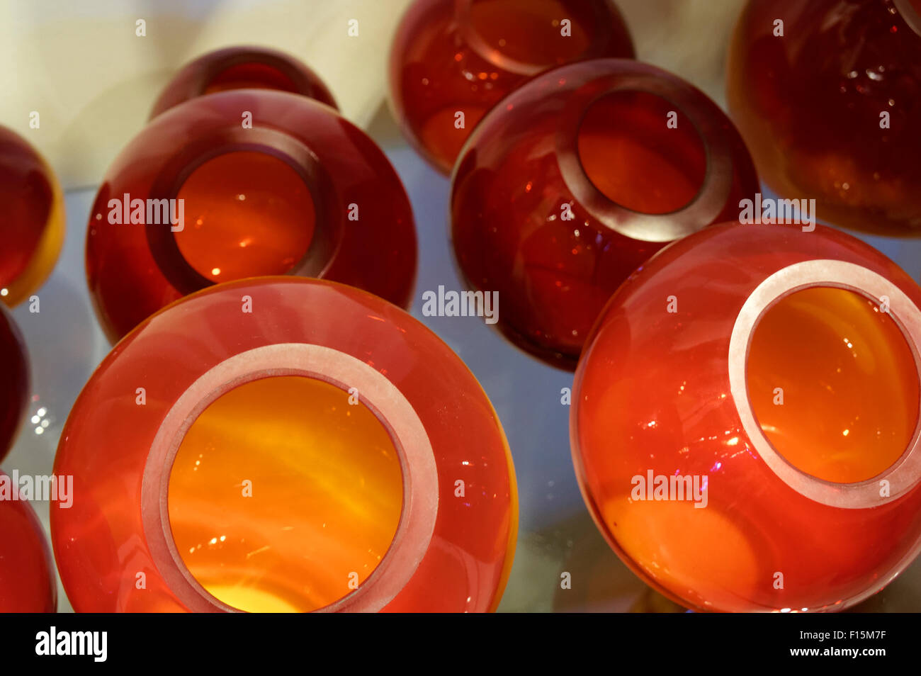 Runde kugelförmige dekorative Glaswaren Stockfoto