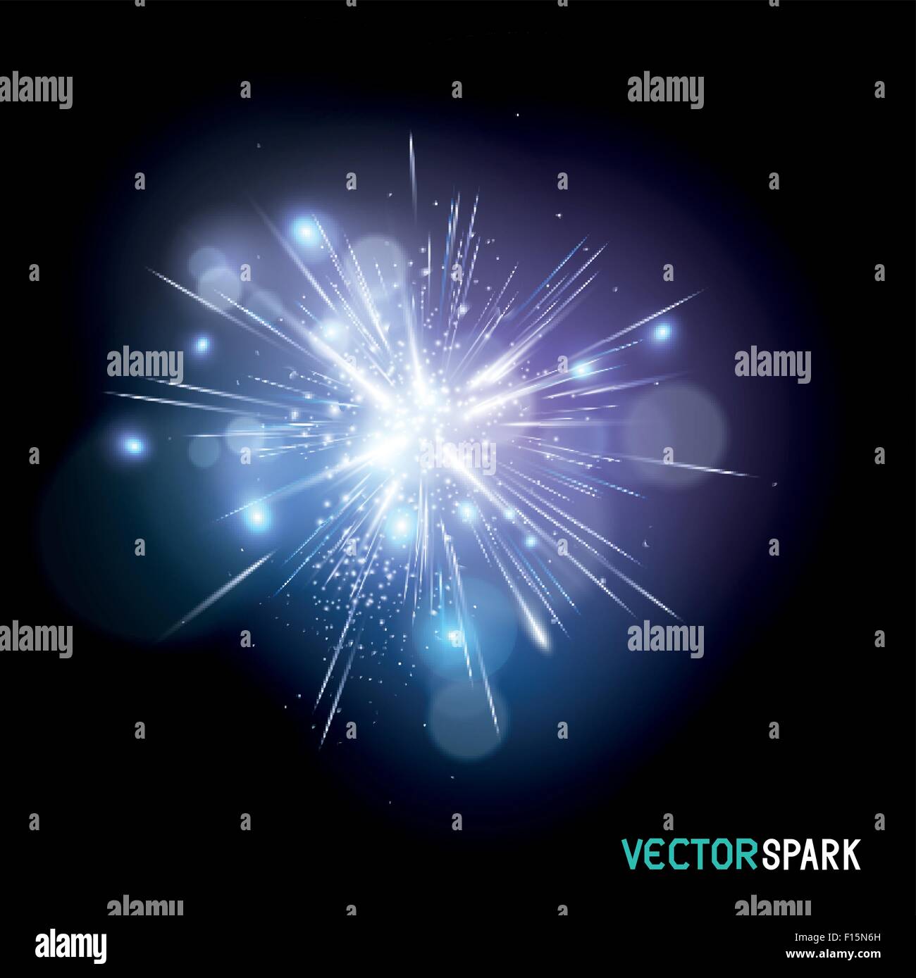 Vektor-Spark-Effekt - schöne helle Funken-Vektor-Illustration. Stock Vektor
