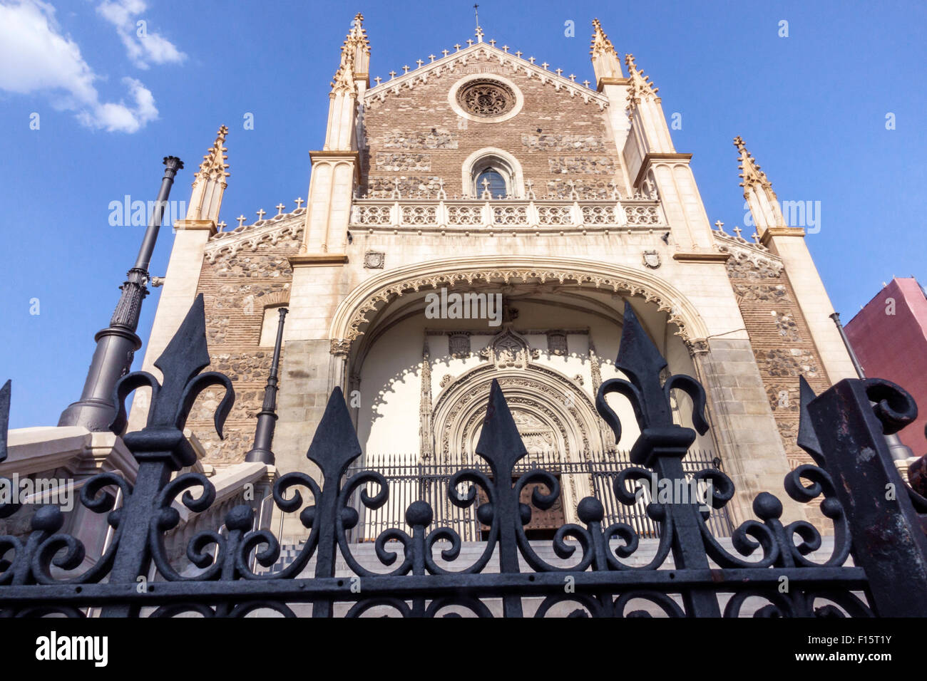 Madrid Spanien, Hispanic Retiro, San Jeronimo el Real, St. Jerome Royal Church, römisch-katholische Kirche, Religion, 16. Jahrhundert, gotisch, Architektur außen, fen Stockfoto