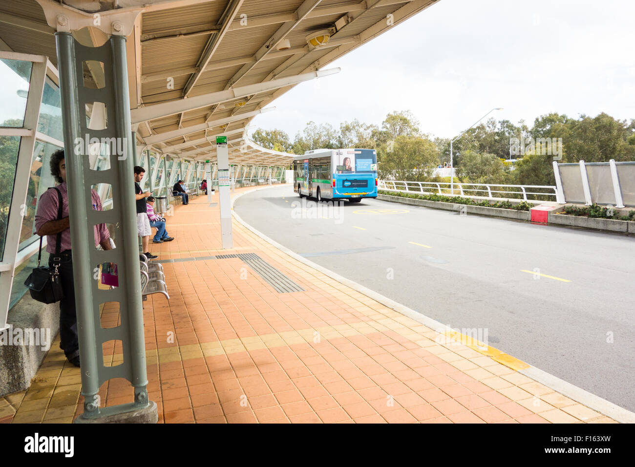 Bushaltestelle am Stirling Bahnhof Perth Western Australia Stockfoto