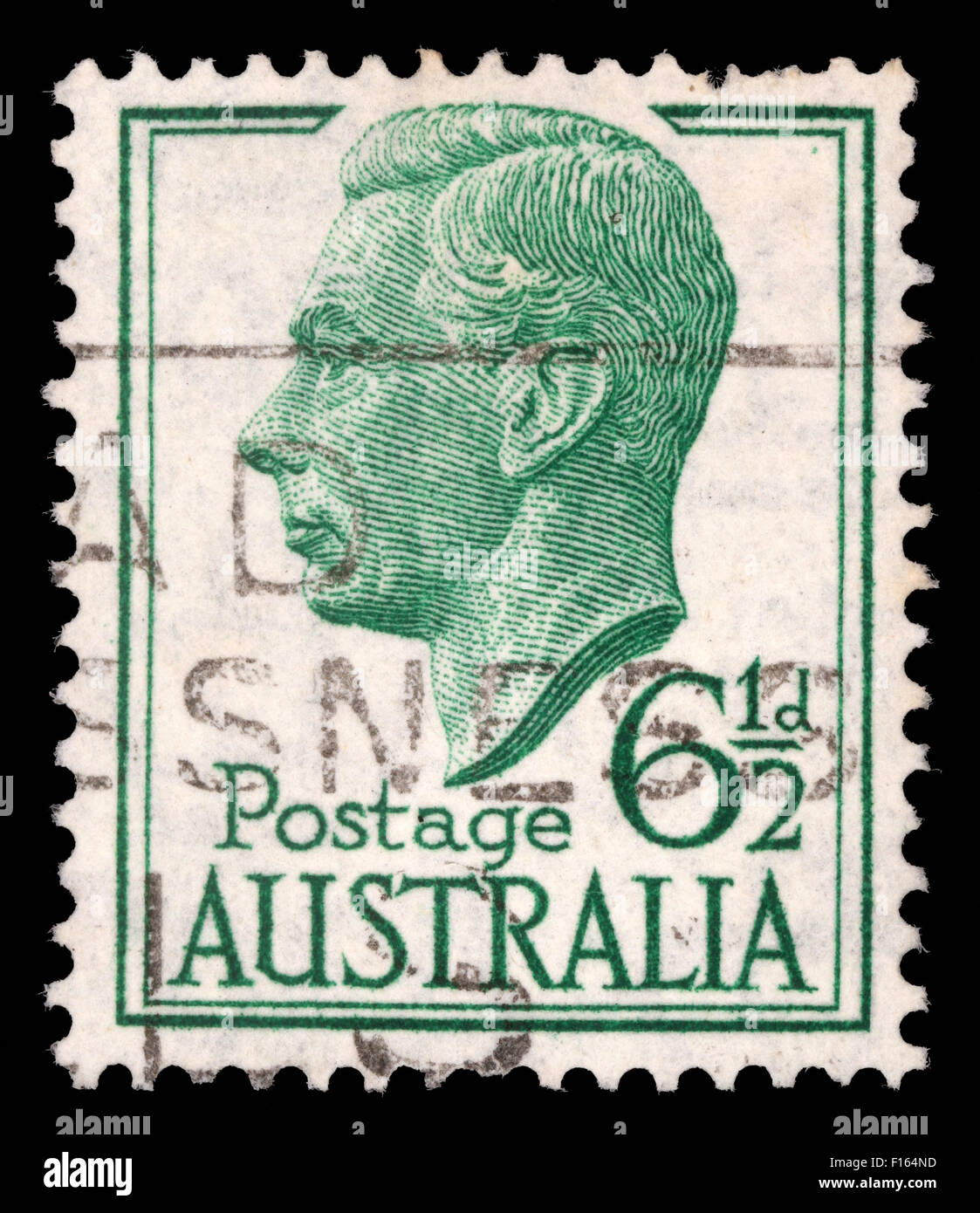 Stempel in Australien zeigt ein Porträt von König George VI, ca. 1951 gedruckt Stockfoto