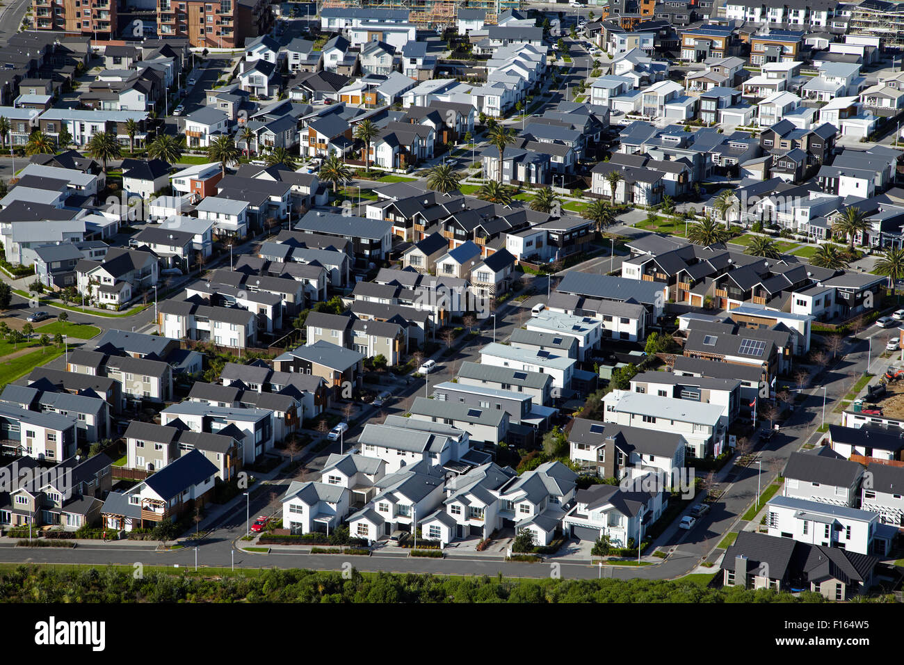 Neubaugebiet, Hobsonville, Auckland, Nordinsel, Neuseeland - Antenne Stockfoto