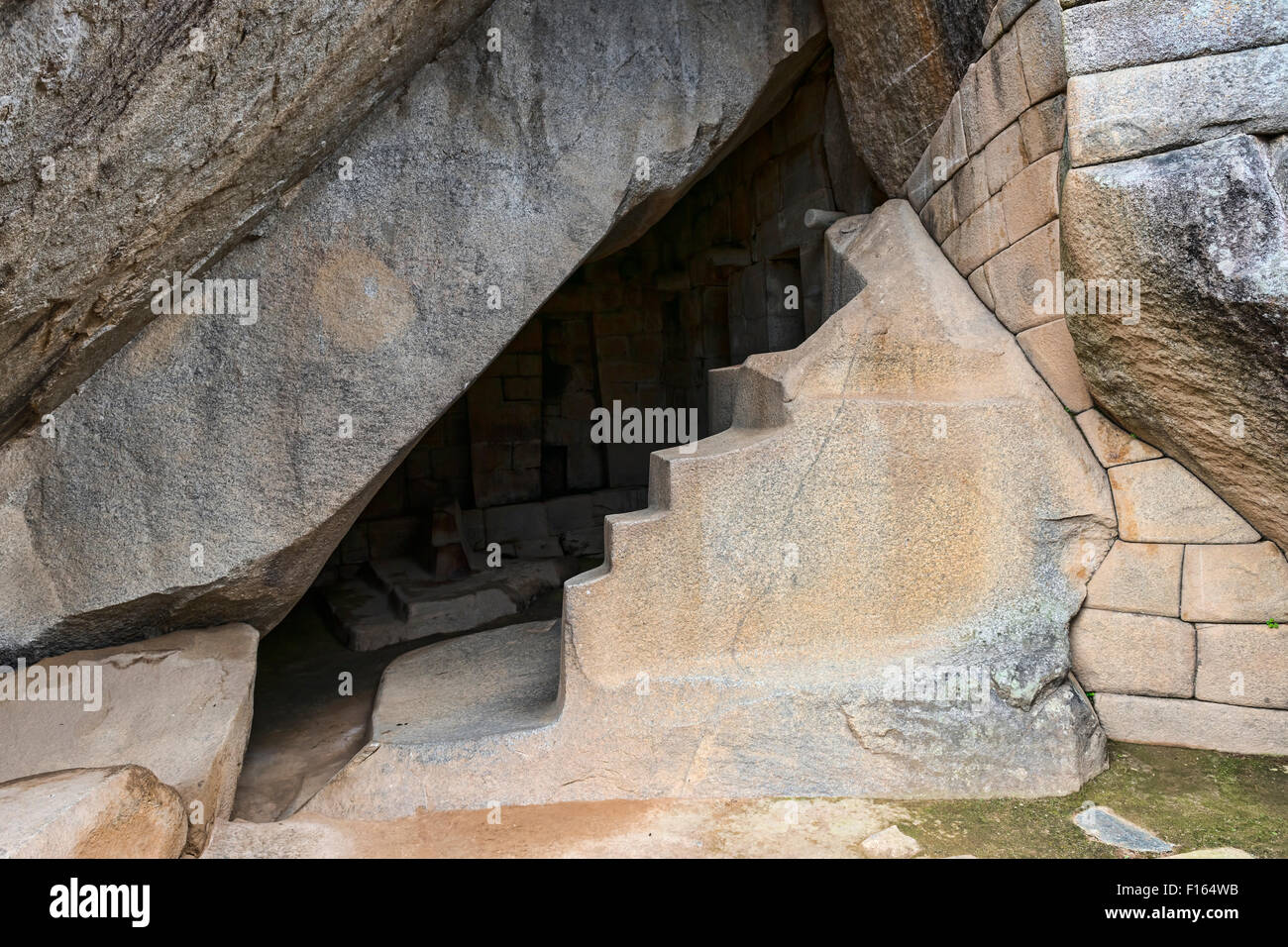Königsgrab in den Ruinen von Machu Picchu, Peru Stockfoto