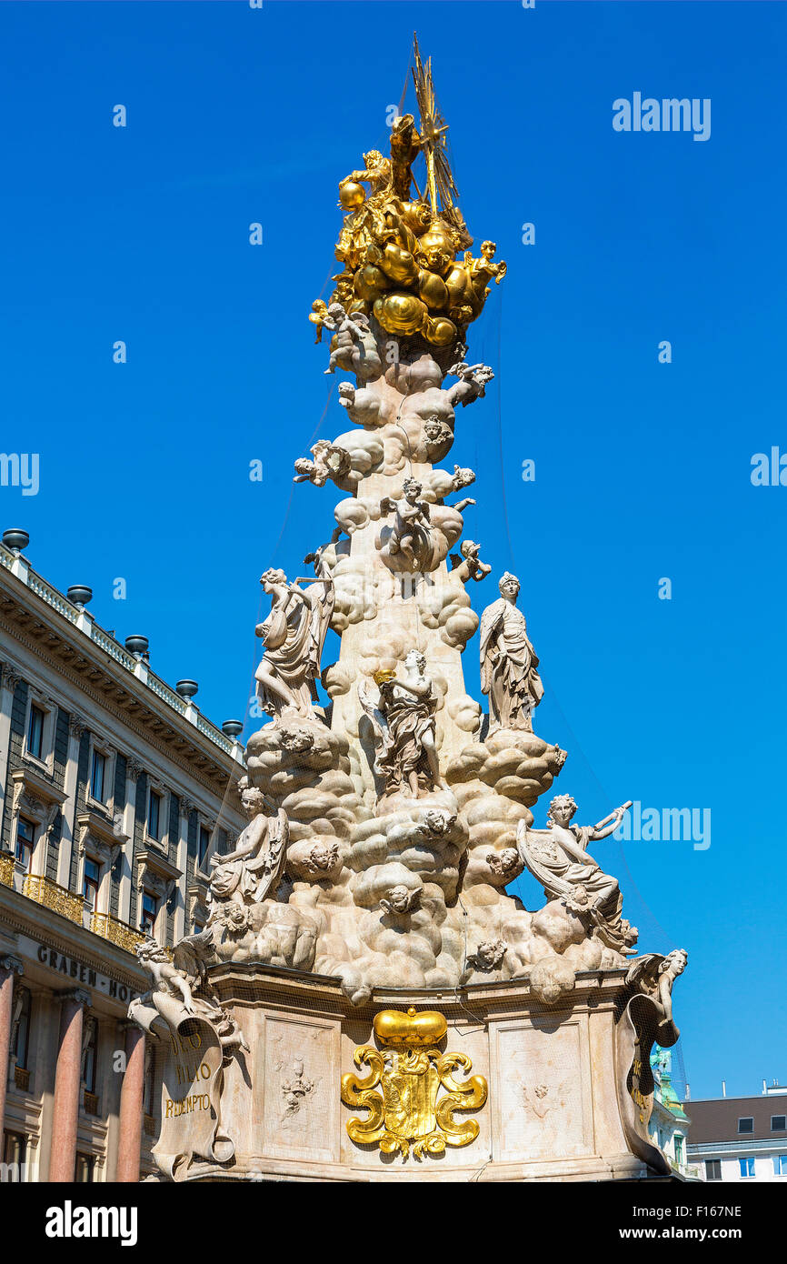 Wien, Pestaule große Pestsäule in Graben Straße Stockfoto