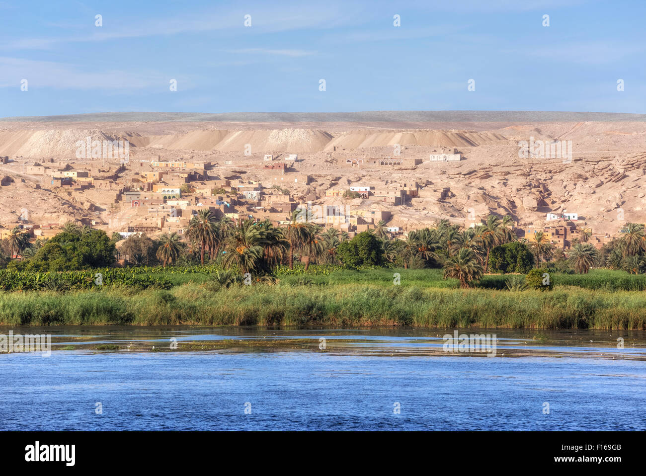 Leben am Nil zwischen Assuan und Luxor, Ägypten, Afrika Stockfoto