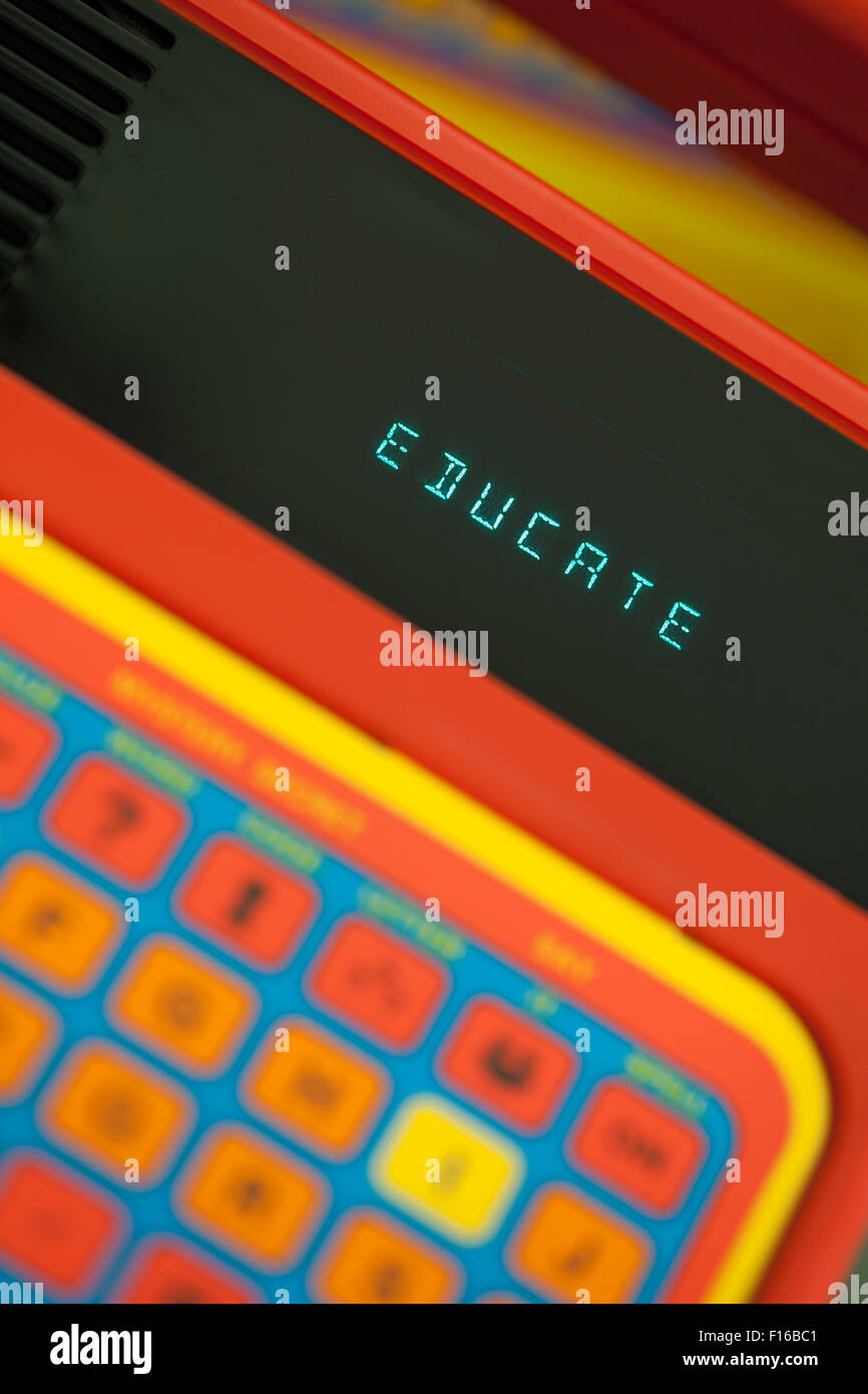 Vintage sprechen & buchstabieren - Kinder-elektronische Wort Spiel / pädagogische Spielzeug (1970 / 80er Jahre) Stockfoto