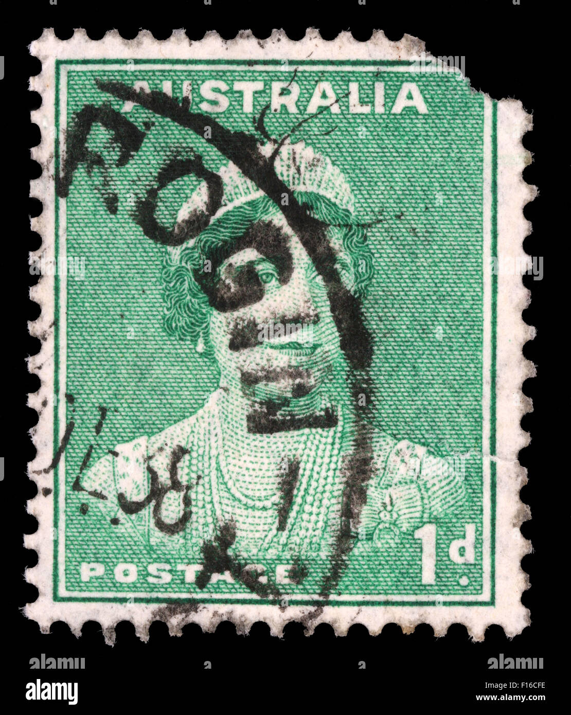 Briefmarke gedruckt in Australien zeigt Königin Elizabeth II, ca. 1937 Stockfoto