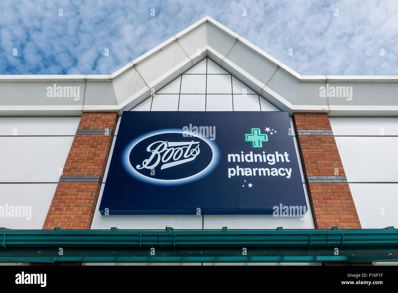 Stiefel Mitternacht Apotheke Zeichen Canterbury Branch Stockfoto