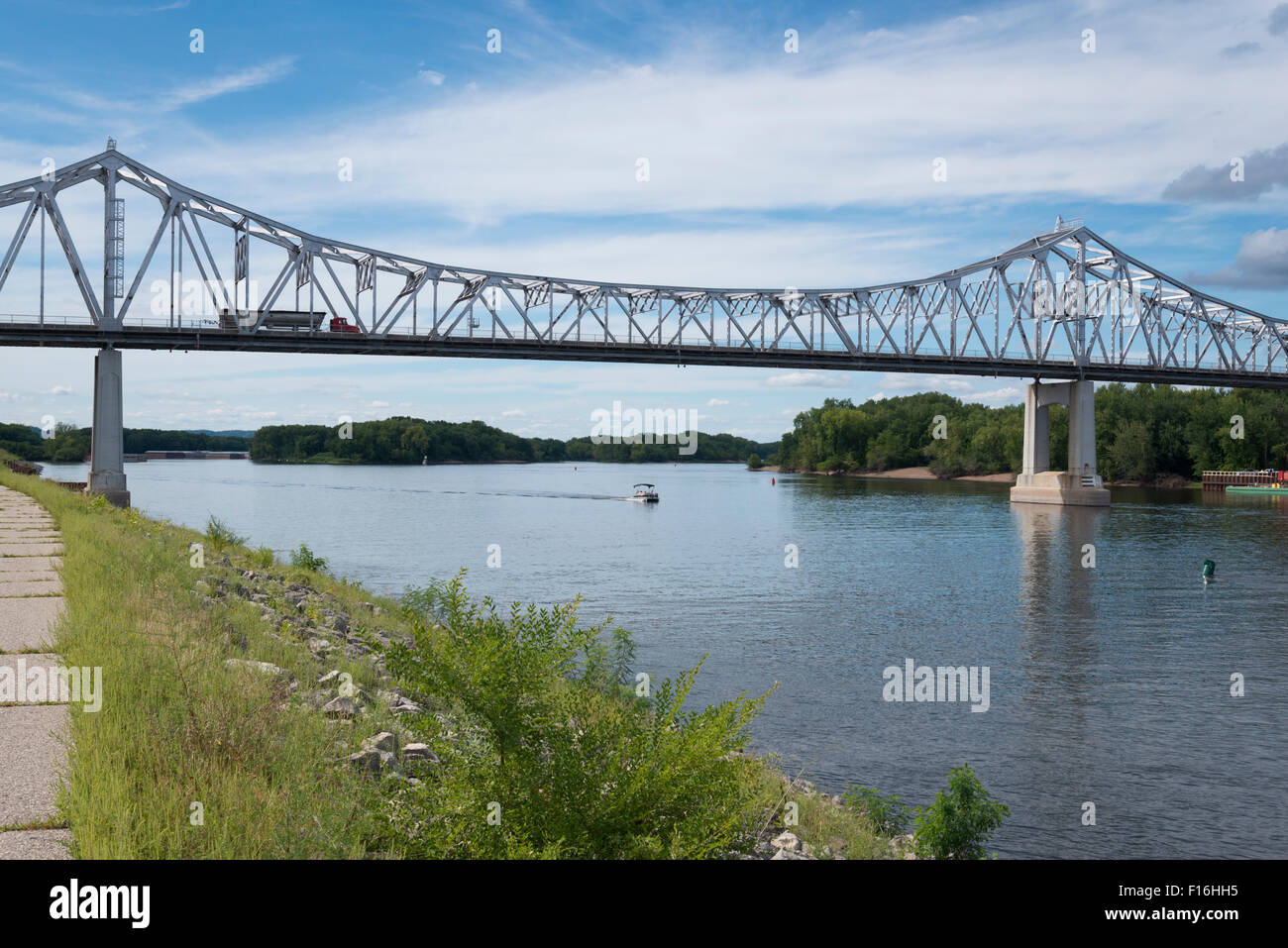 Brücke über den Mississippi River. Winona. Minnesota. USA. Stockfoto